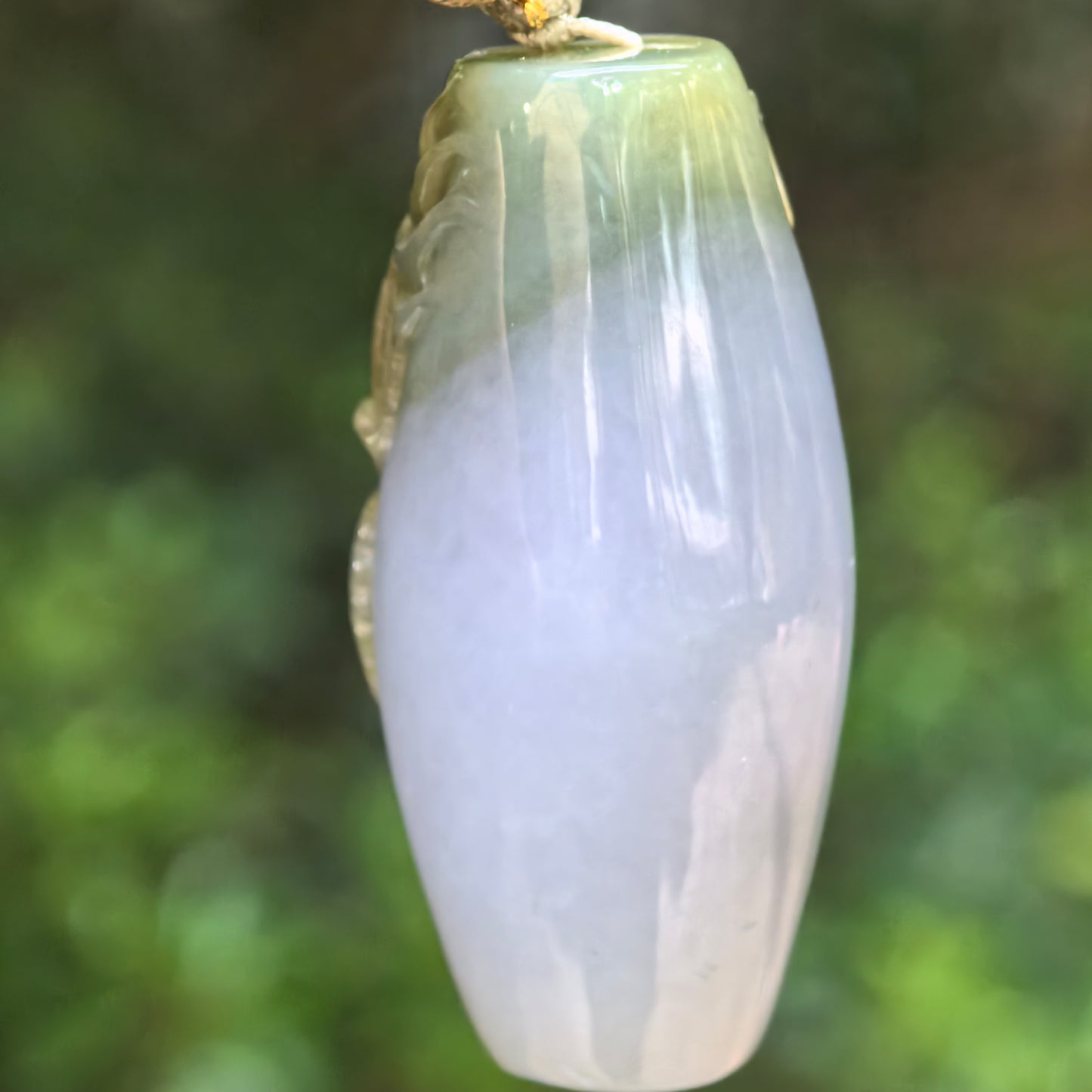Natural Grade-A Glutinous Yellow Dragon Column Jadeite Pendant · Burmese Jade