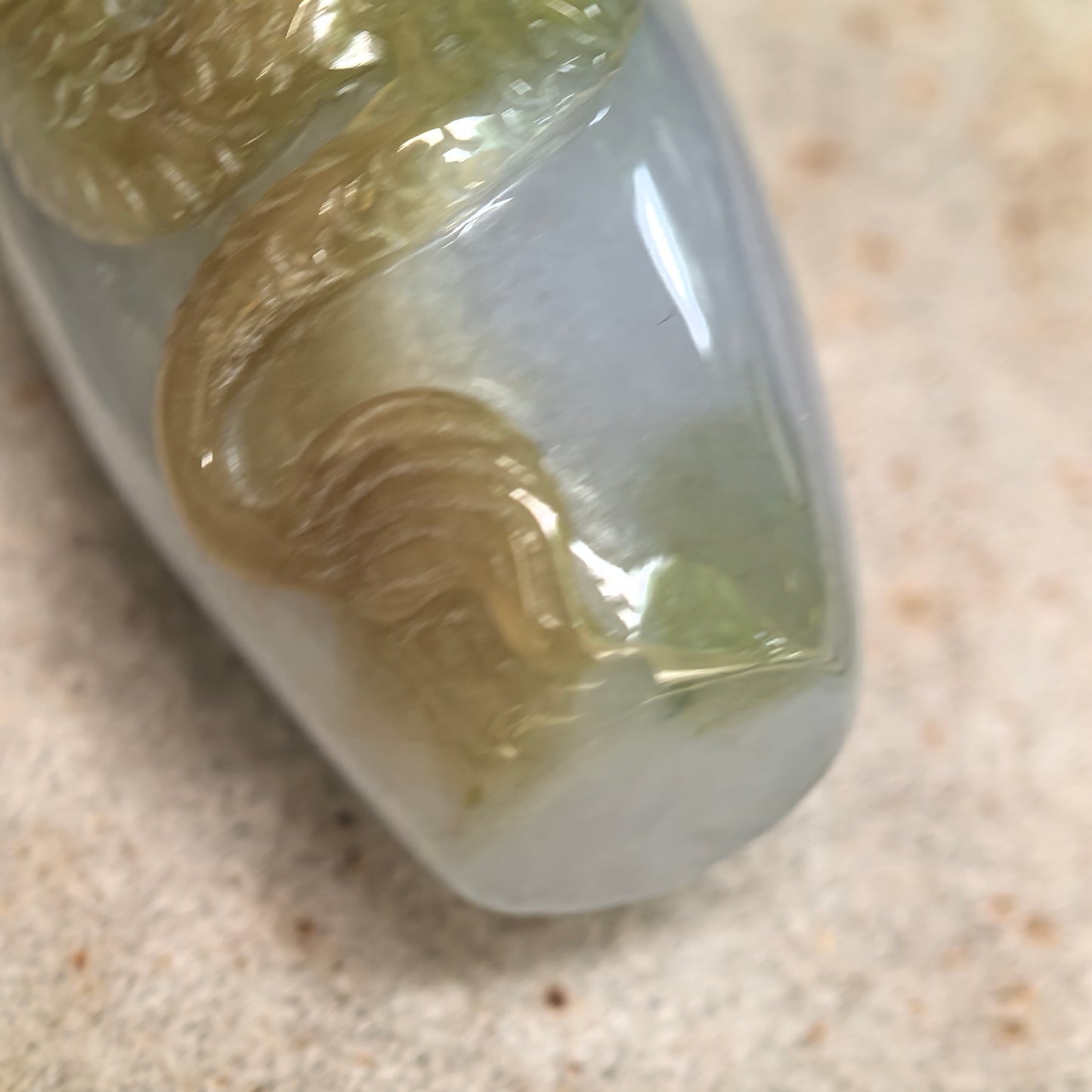 Natural Grade-A Glutinous Yellow Dragon Column Jadeite Pendant · Burmese Jade
