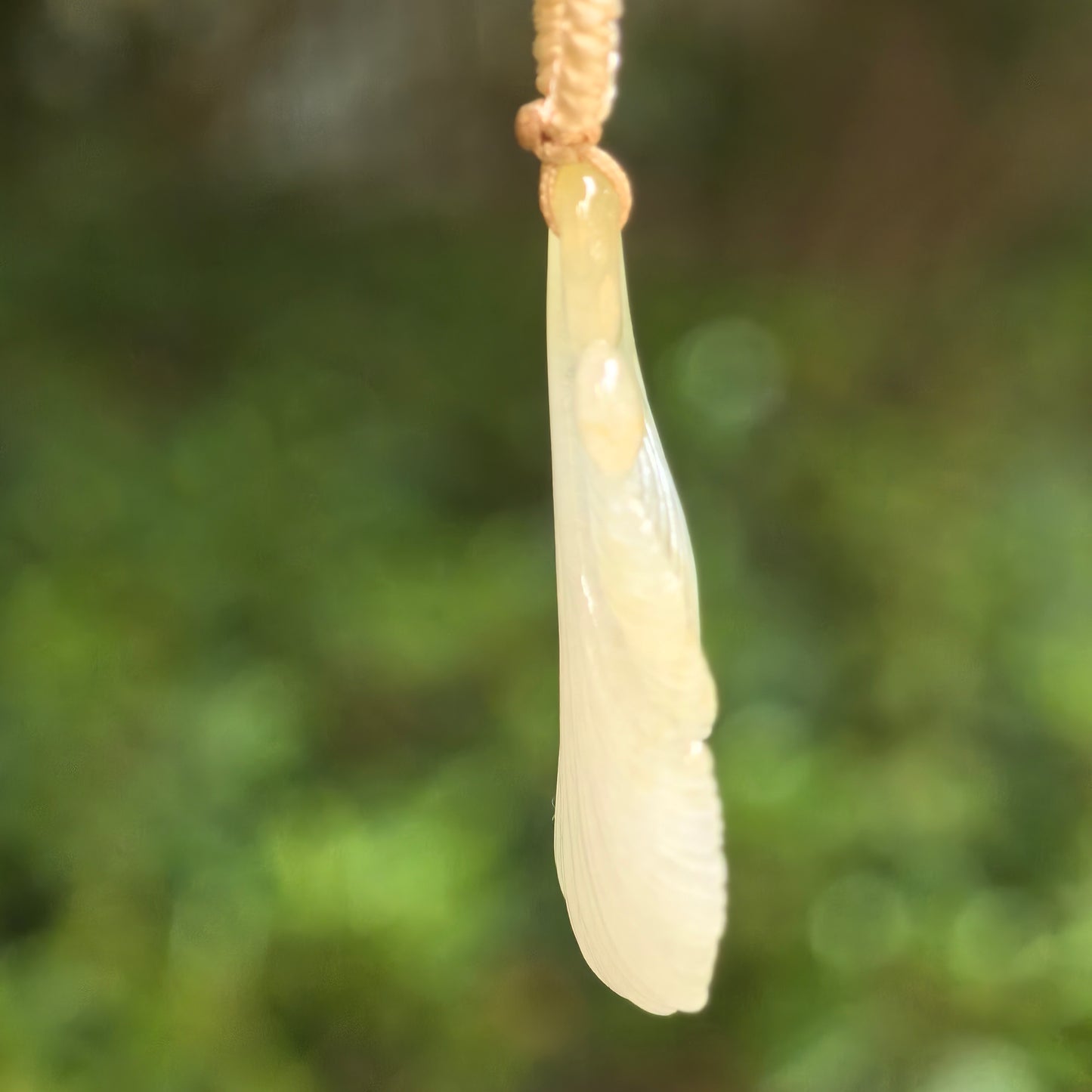 Natural Grade-A Icy Glutinous Light Green Yellow Ginkgo Leaf Jadeite Pendant · Burmese Jade
