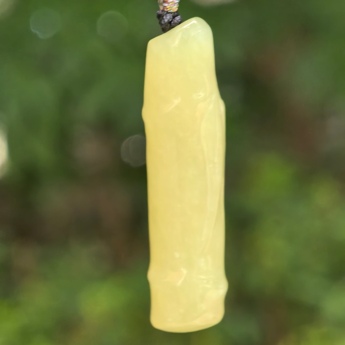 Natural Nephrite Yellow Bamboo Section Pendant · Hetian Jade