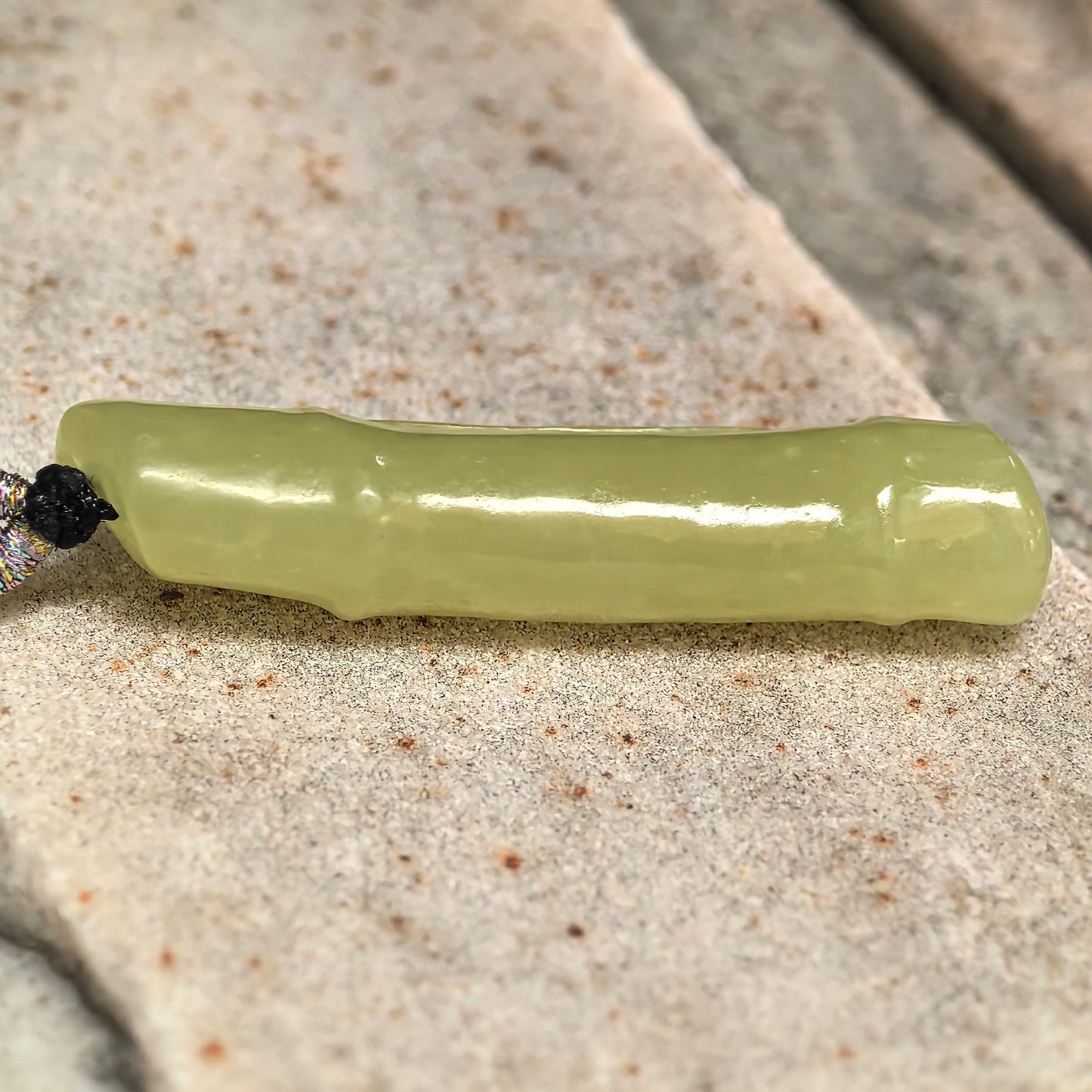Natural Nephrite Yellow Bamboo Section Pendant · Hetian Jade