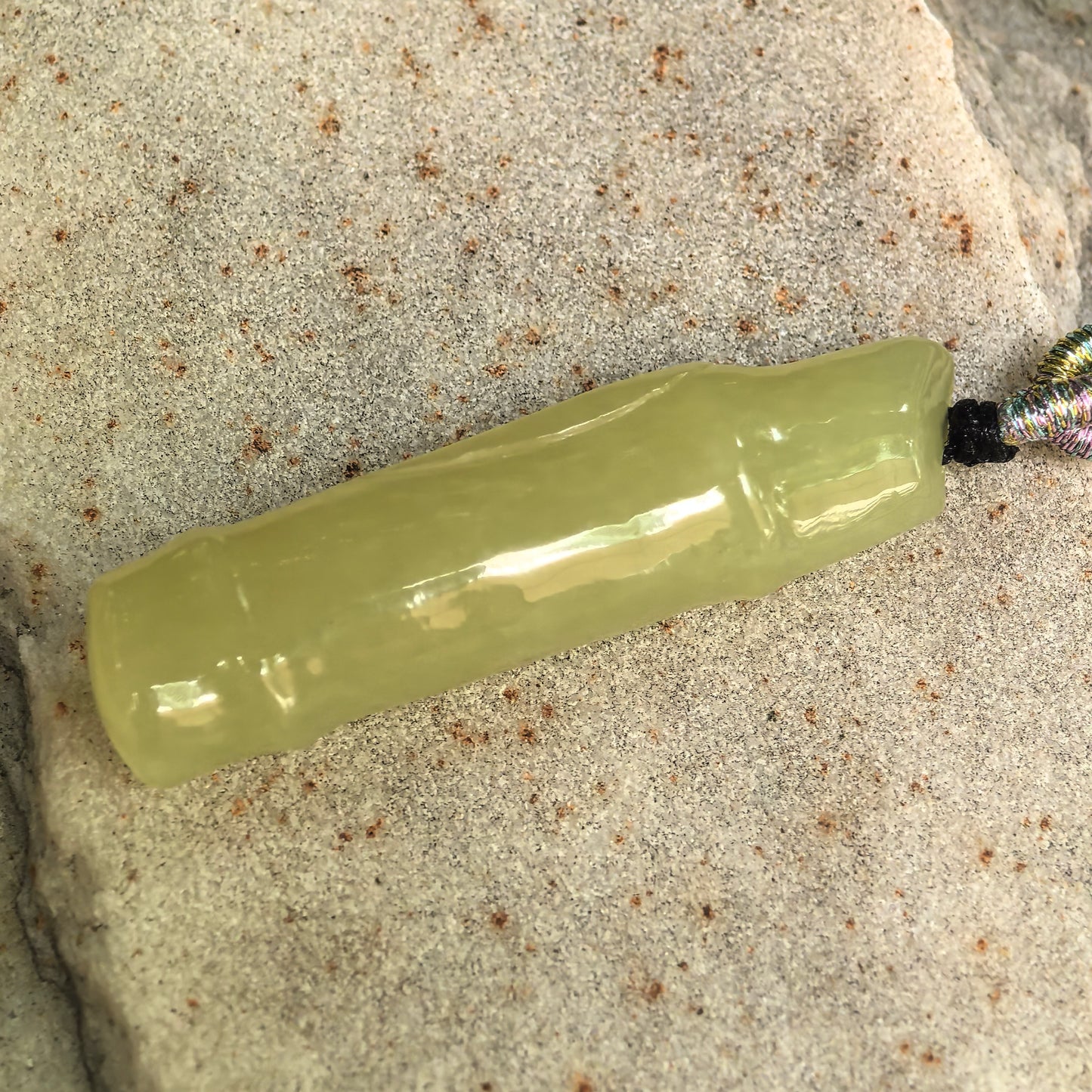 Natural Nephrite Yellow Bamboo Section Pendant · Hetian Jade