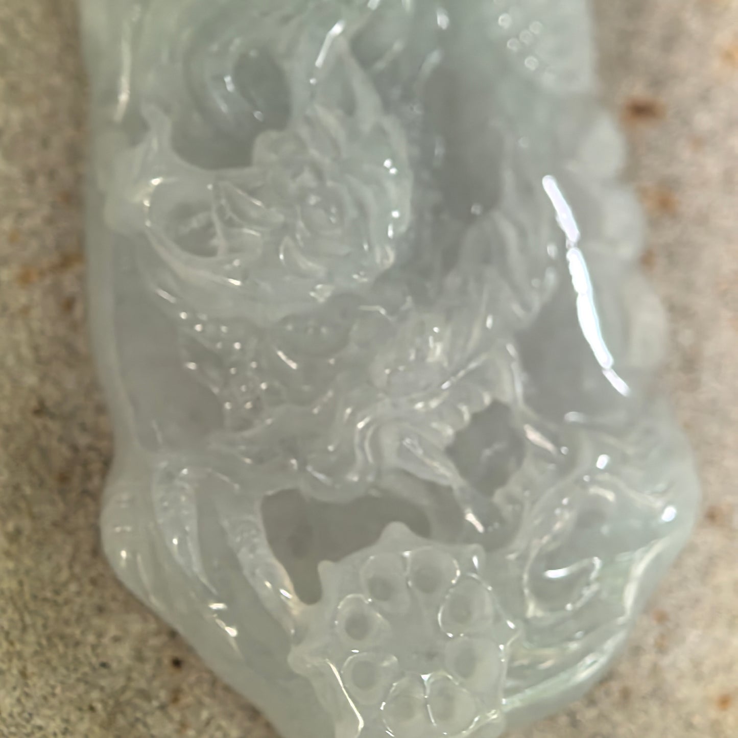 Natural Grade-A Glutinous Pale Green Dragon Jadeite Pendant · Burmese Jade