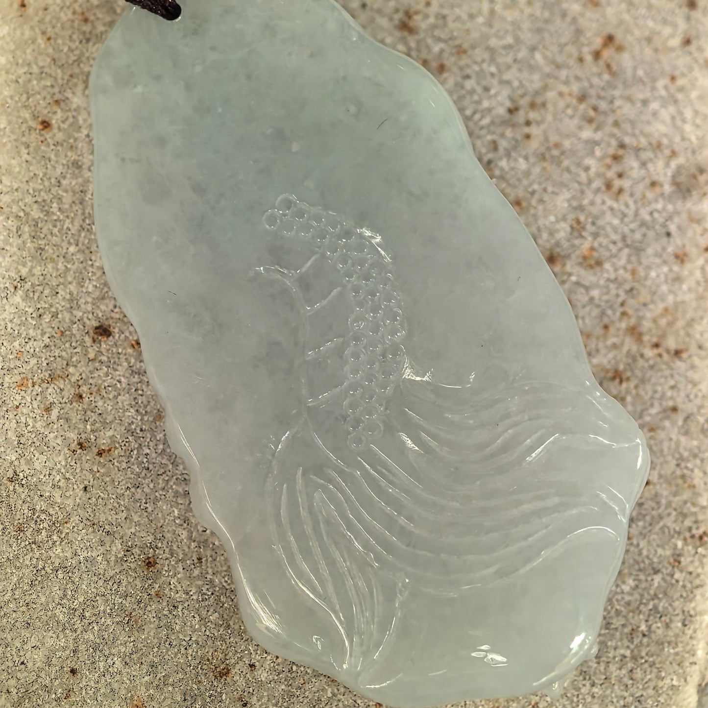 Natural Grade-A Glutinous Pale Green Dragon Jadeite Pendant · Burmese Jade