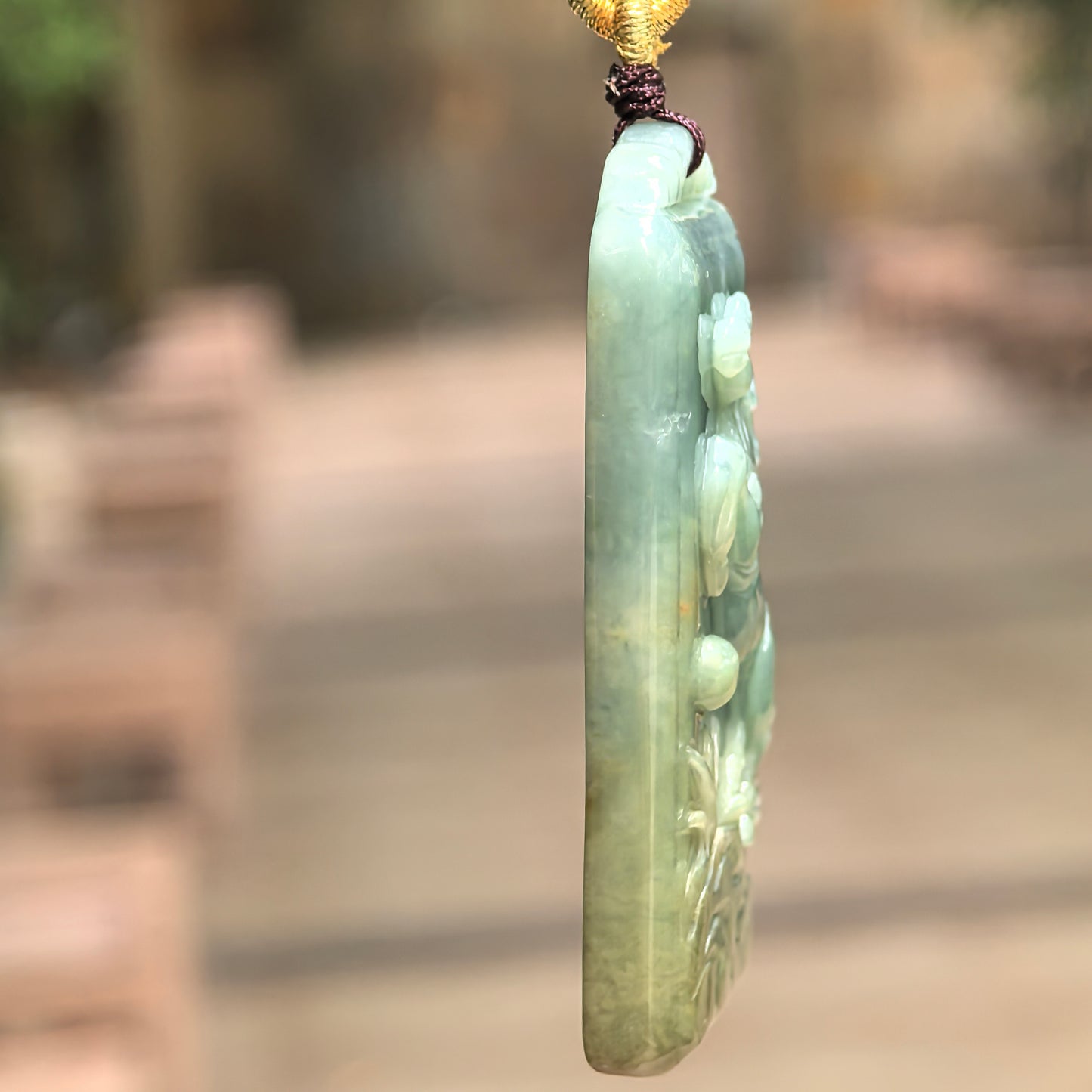 Natural Grade-A Glutinous Deep Green Horse Jadeite Pendant · Burmese Jade