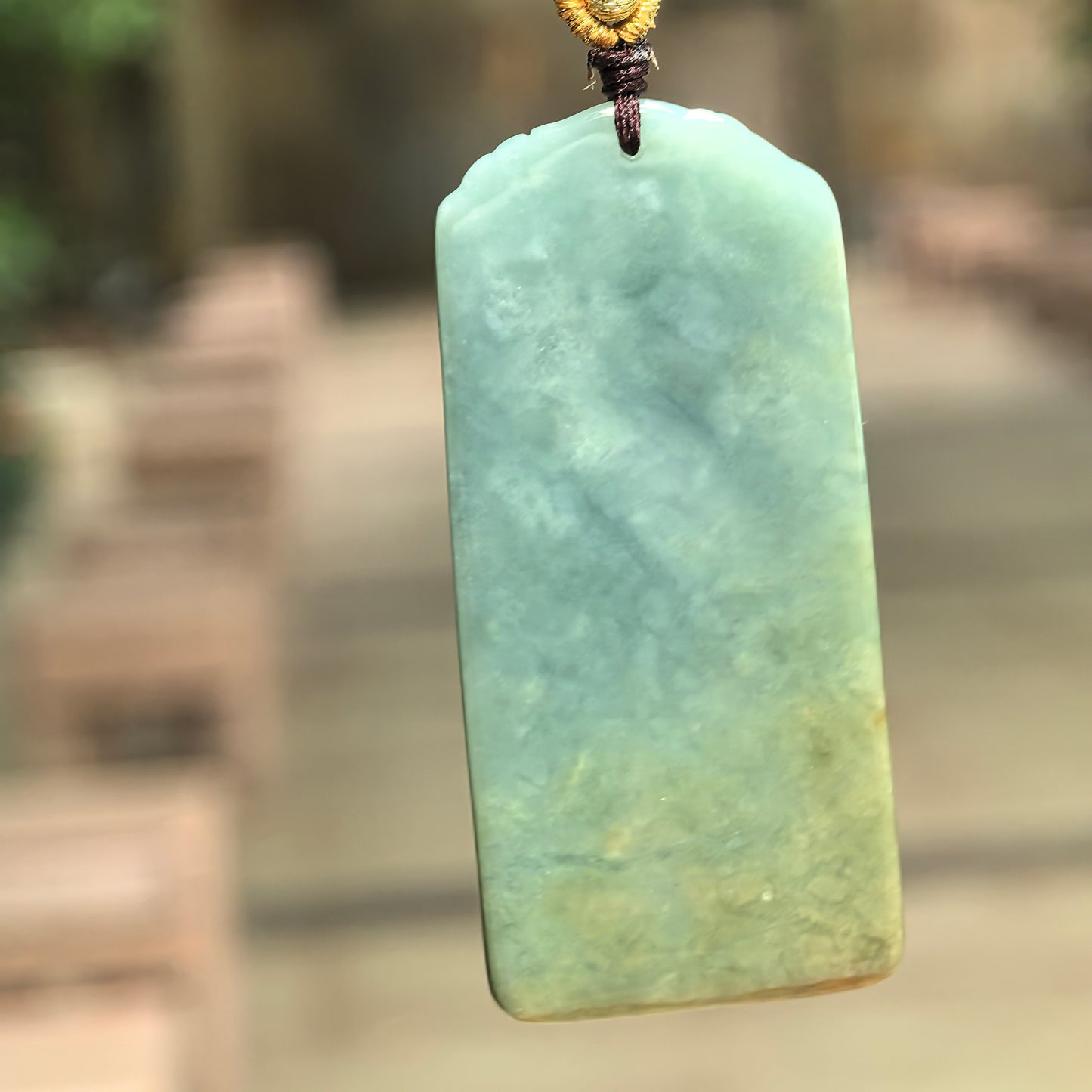 Natural Grade-A Glutinous Deep Green Horse Jadeite Pendant · Burmese Jade
