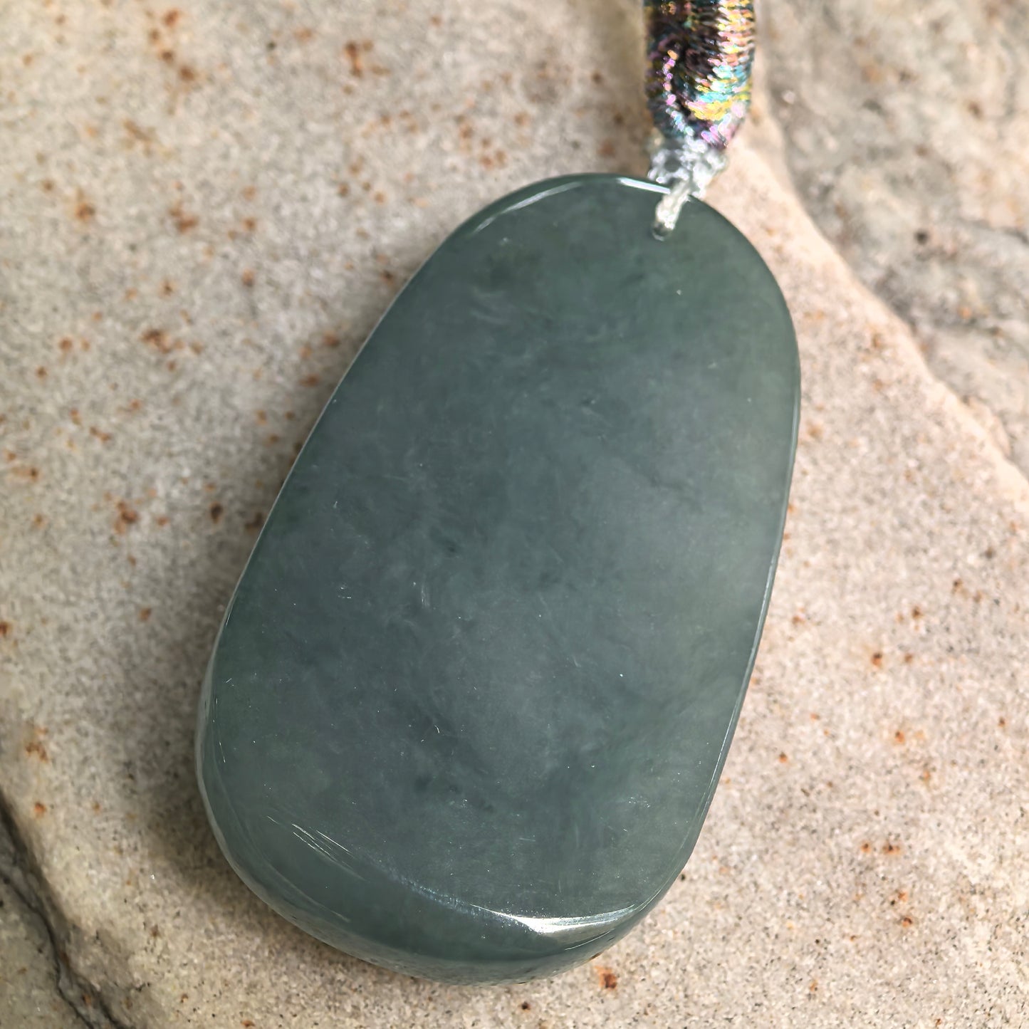 Natural Grade-A Glutinous Deep Green Horse Jadeite Pendant · Burmese Jade