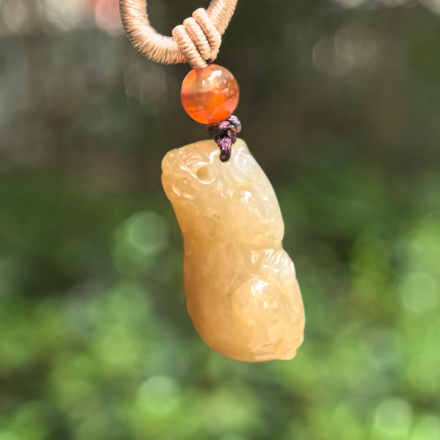 Natural Nephrite Sugar Brown Pixiu Pendant · Hetian Jade