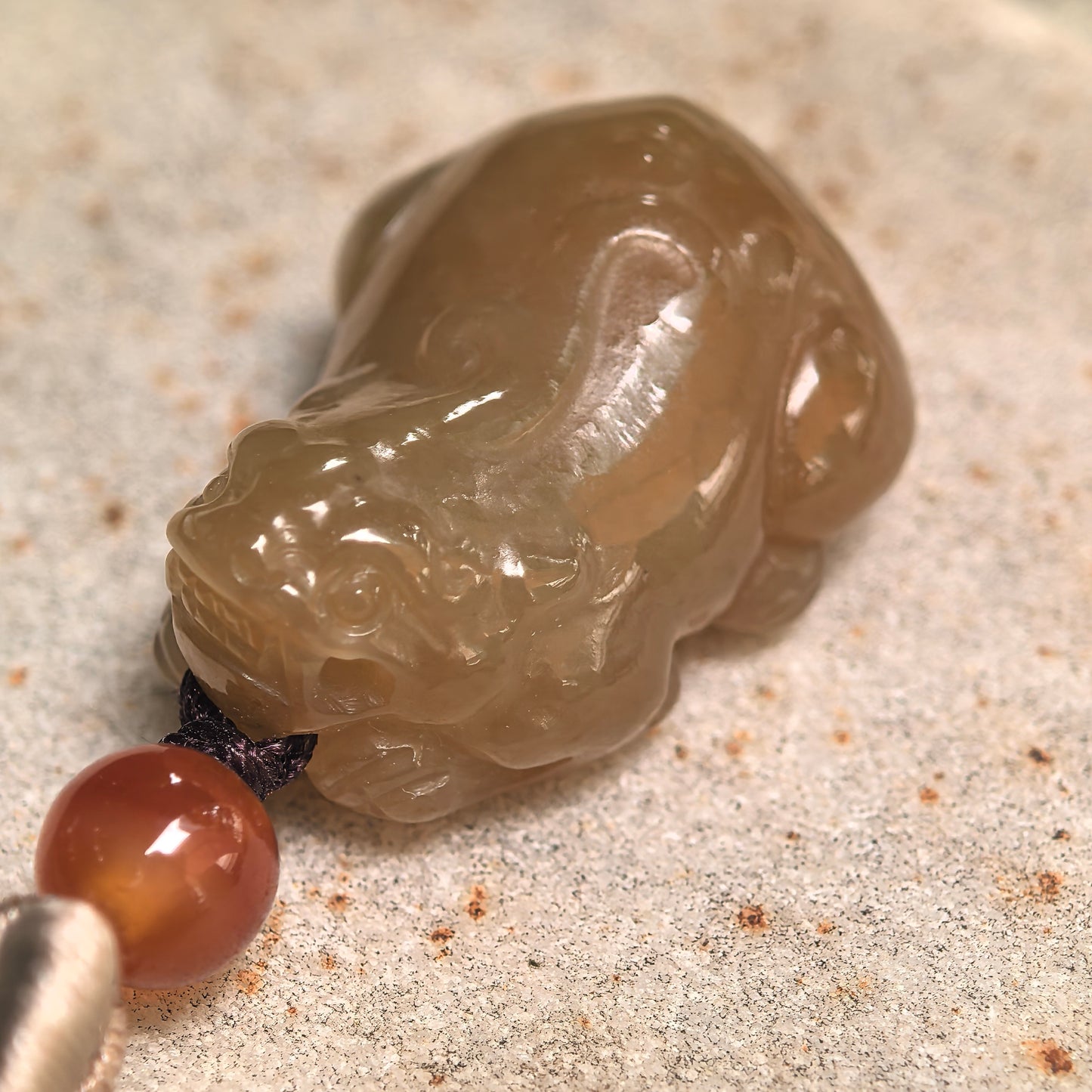 Natural Nephrite Sugar Brown Pixiu Pendant · Hetian Jade