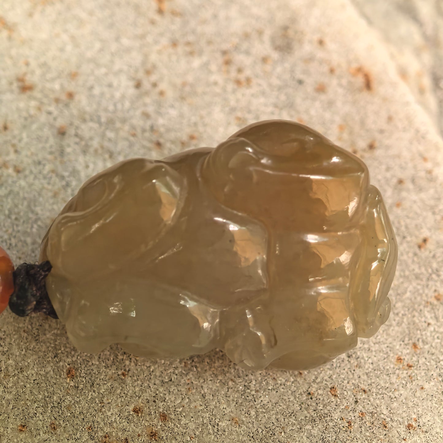 Natural Nephrite Sugar Brown Pixiu Pendant · Hetian Jade