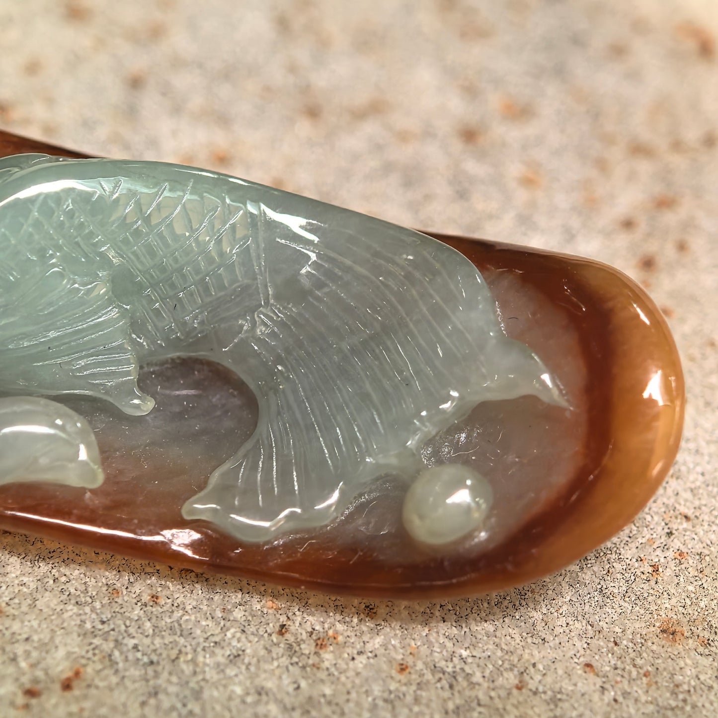 Natural Grade-A Glutinous Yellow and Pale Green Fish Jadeite Pendant · Burmese Jade