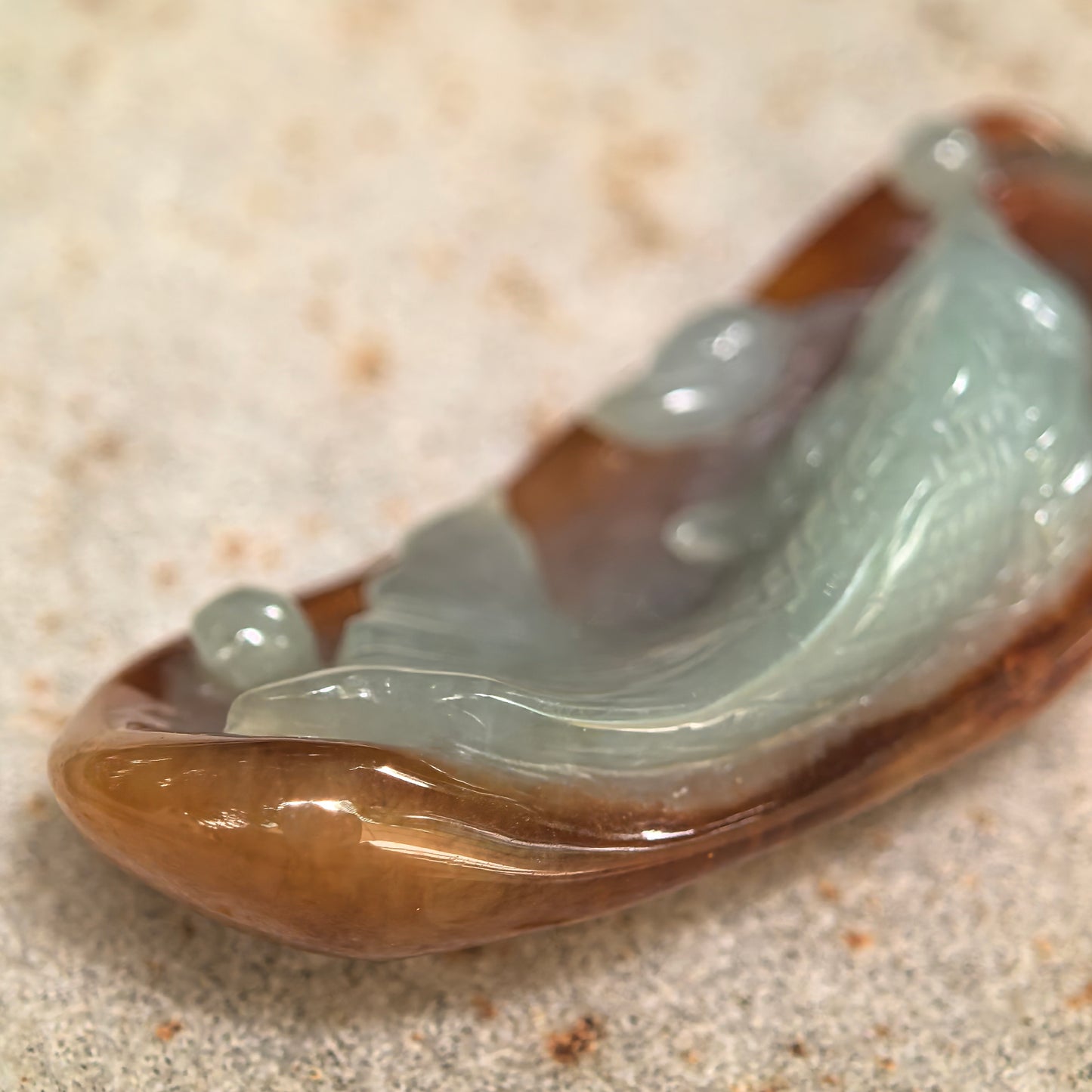Natural Grade-A Glutinous Yellow and Pale Green Fish Jadeite Pendant · Burmese Jade