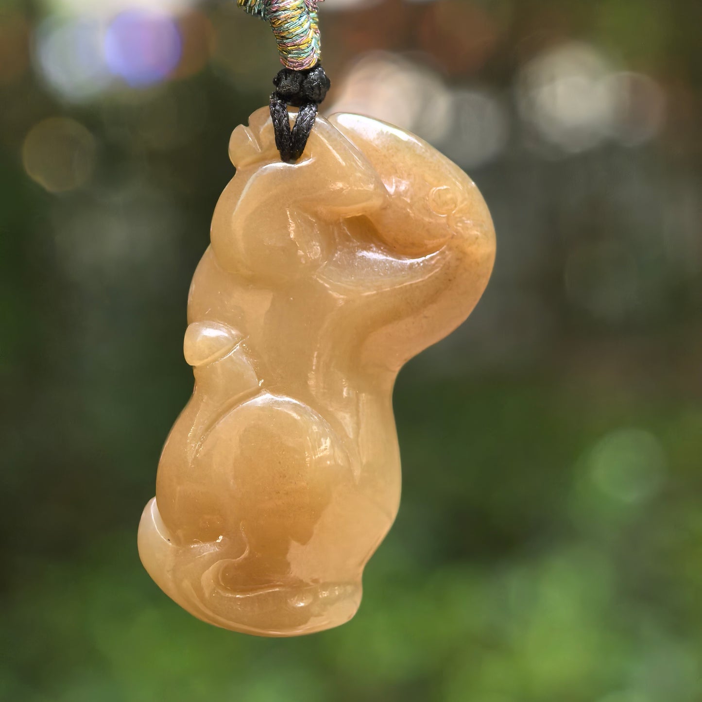 Natural Nephrite Sugar Brown Horse Pendant · Hetian Jade