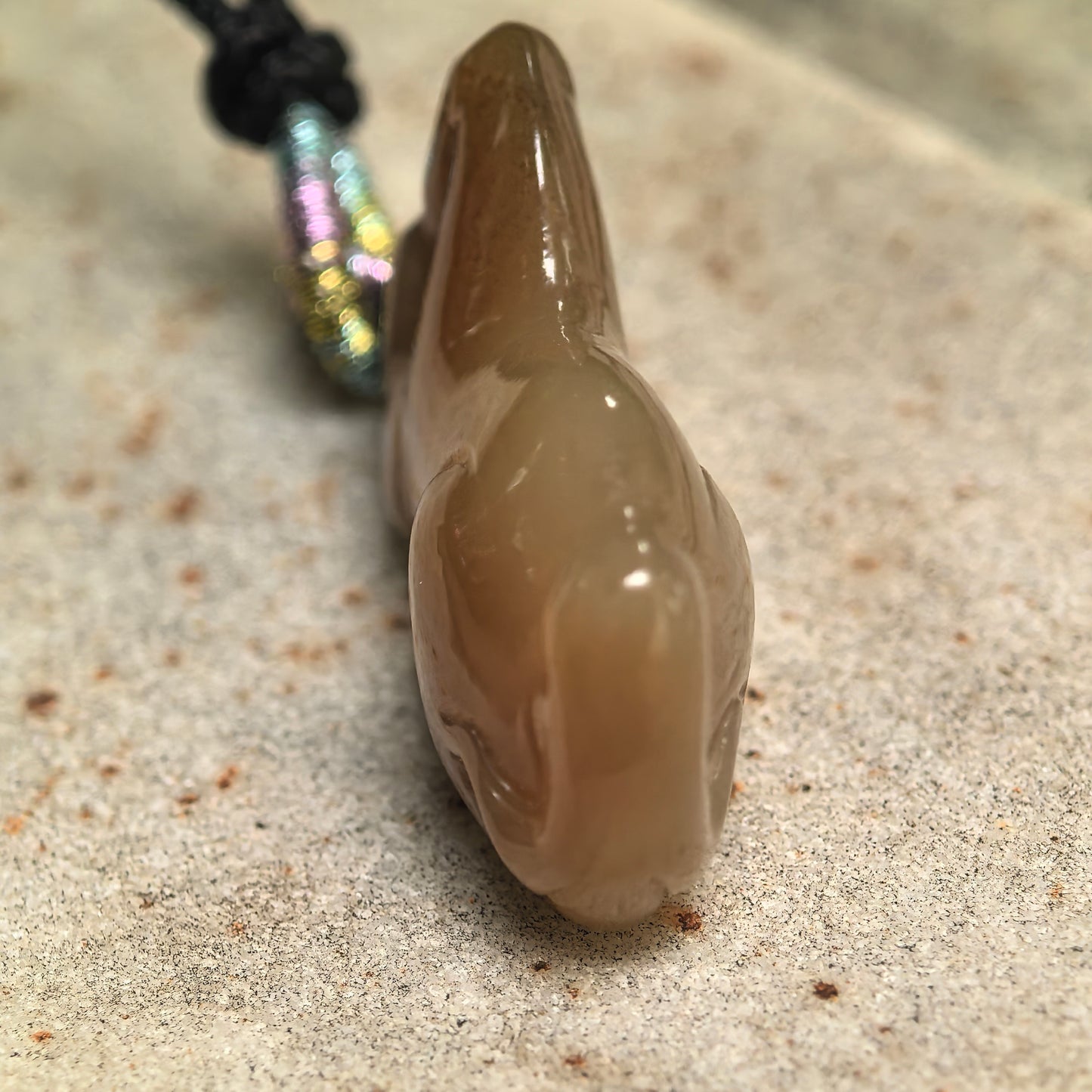Natural Nephrite Sugar Brown Horse Pendant · Hetian Jade