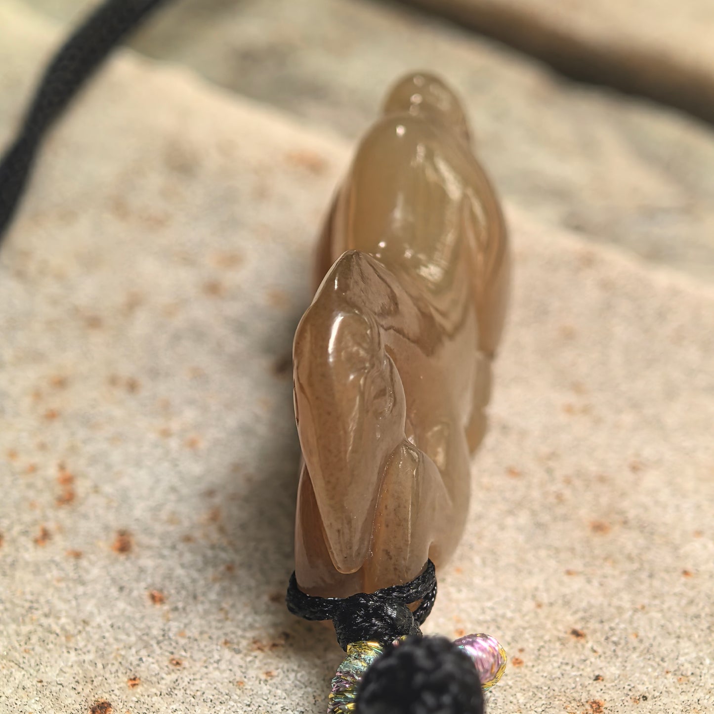 Natural Nephrite Sugar Brown Horse Pendant · Hetian Jade