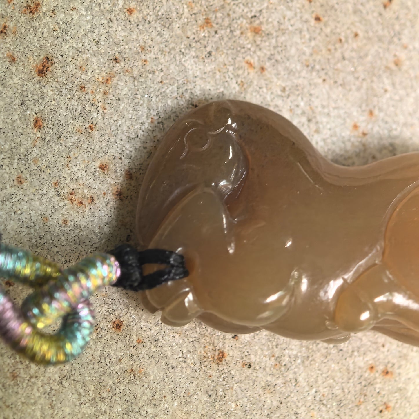 Natural Nephrite Sugar Brown Horse Pendant · Hetian Jade