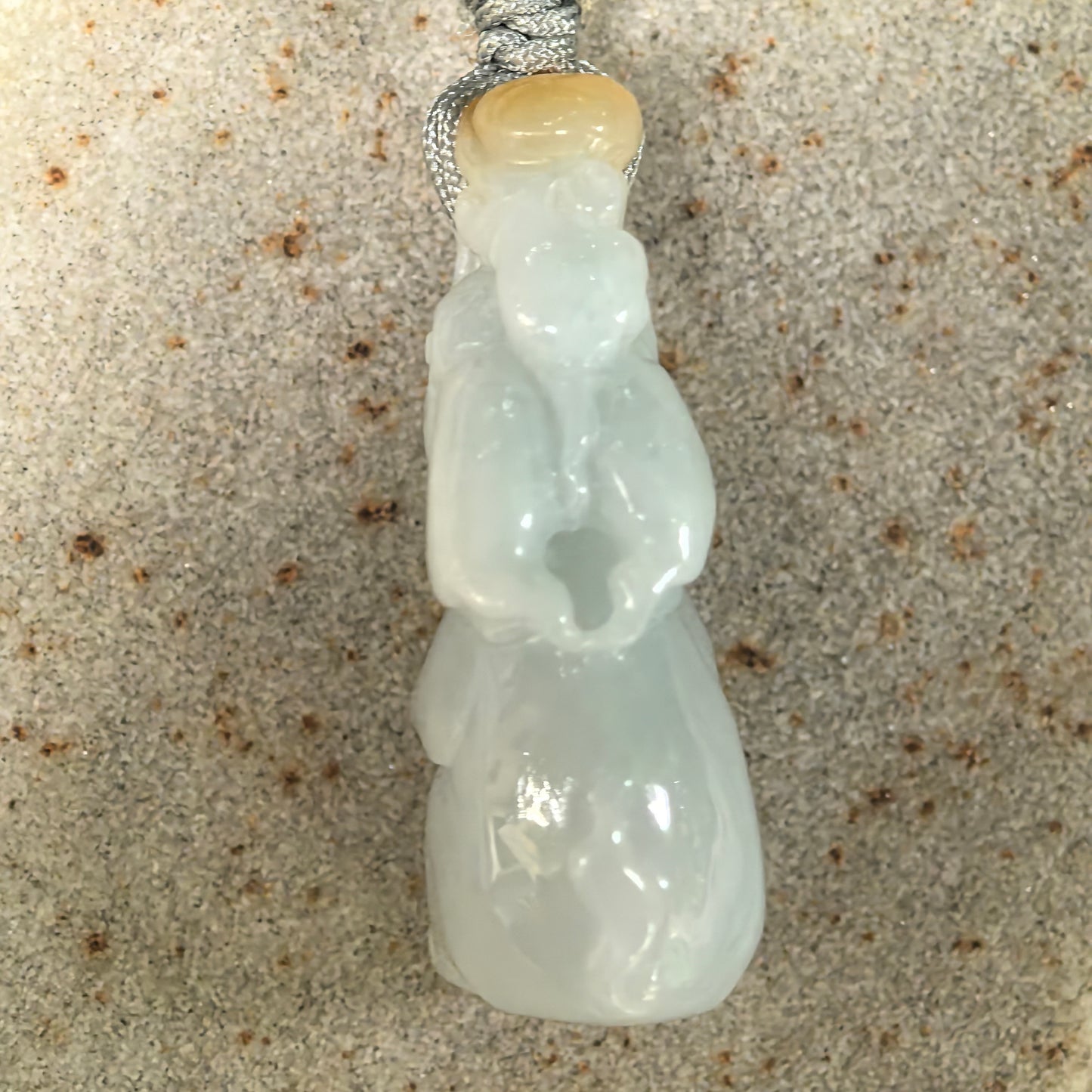 Natural Grade-A Glutinous White & Yellow Jadeite Elephant Pendant · Burmese Jade