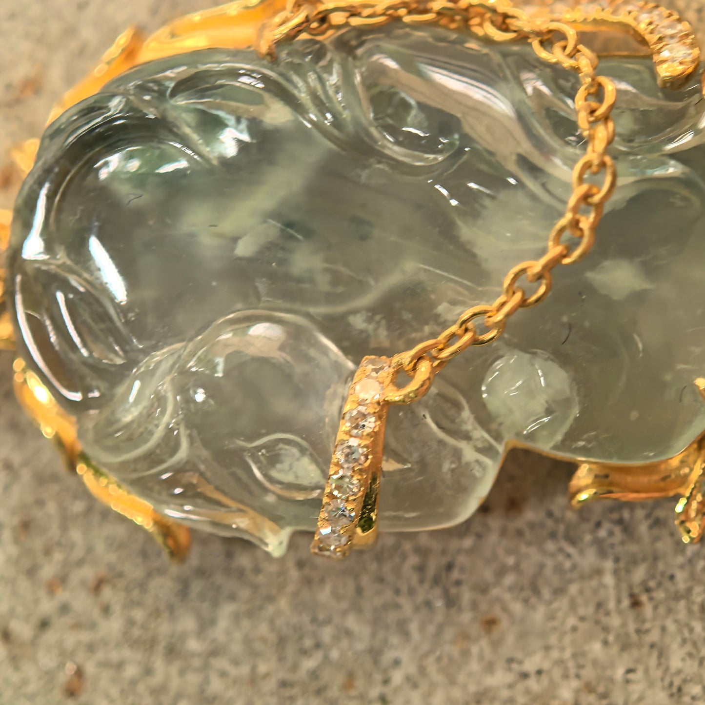 Natural Grade-A Icy Light Green Horse Head Jadeite Pendant · Burmese Jade
