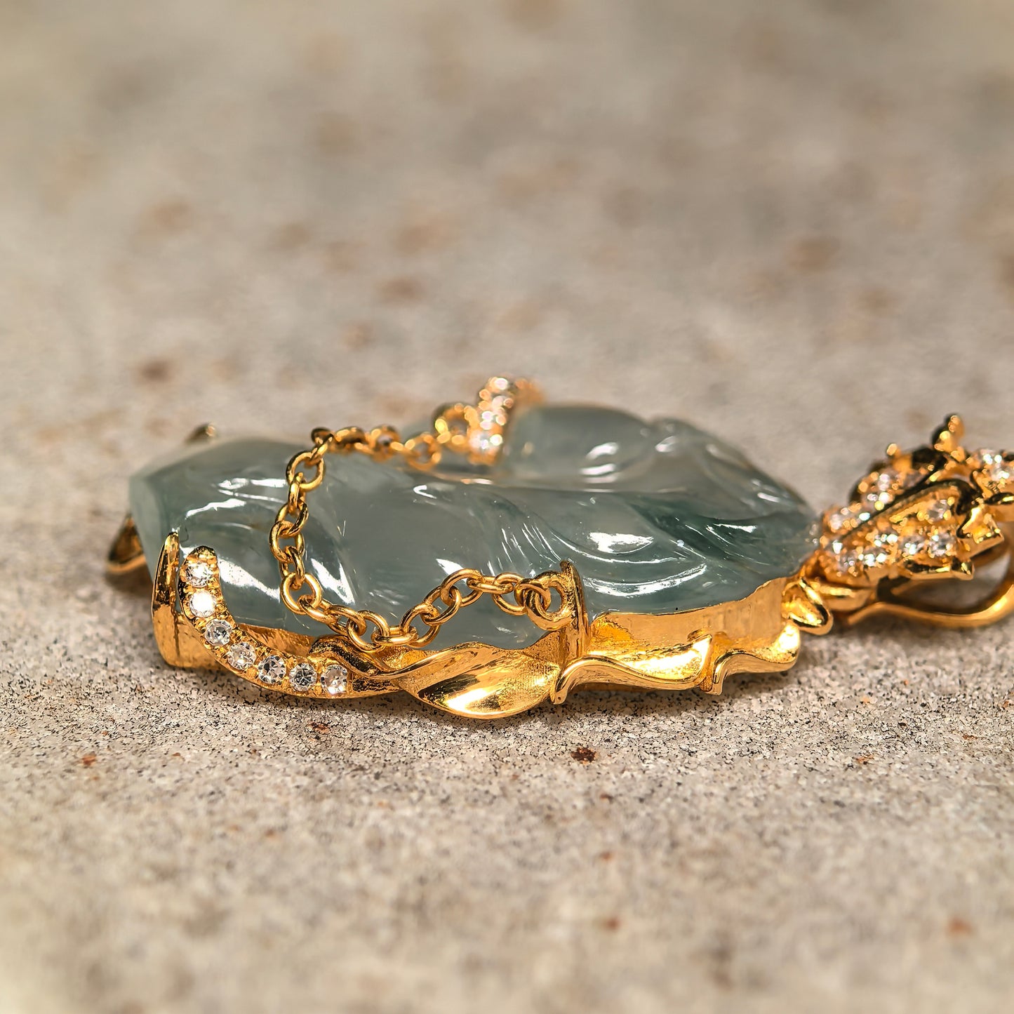 Natural Grade-A Icy Light Green Horse Head Jadeite Pendant · Burmese Jade
