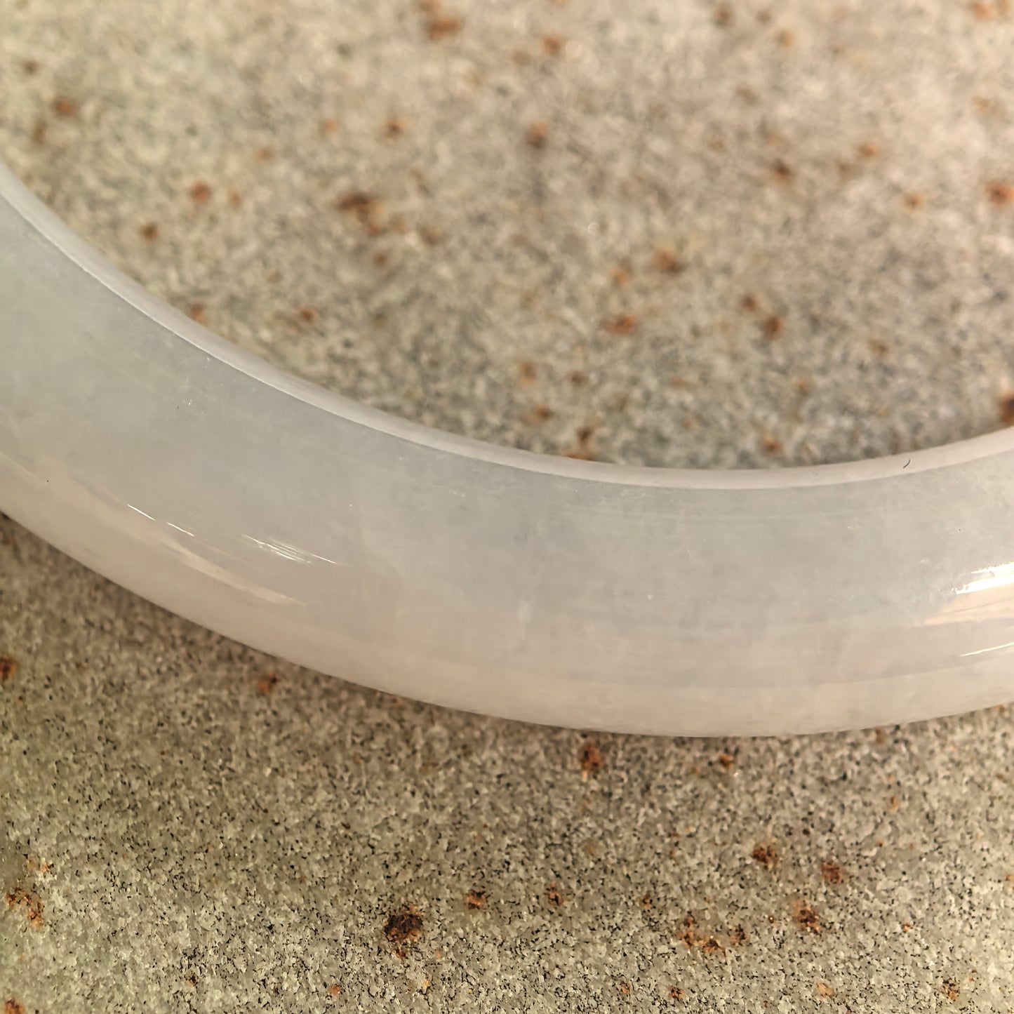 Natural Grade-A Icy Glutinous Light Green-White Round Jadeite Bangle · Burmese Jade 52mm