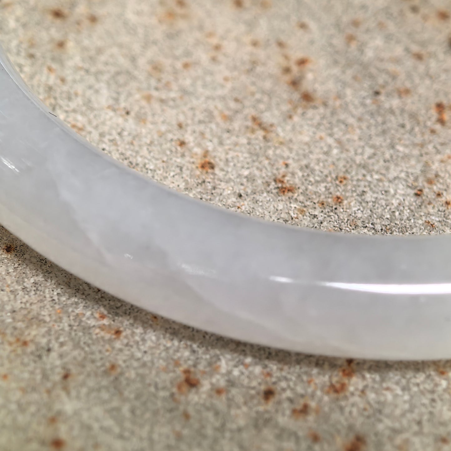 Natural Grade-A Icy Glutinous Light Green-White Round Jadeite Bangle · Burmese Jade 52mm