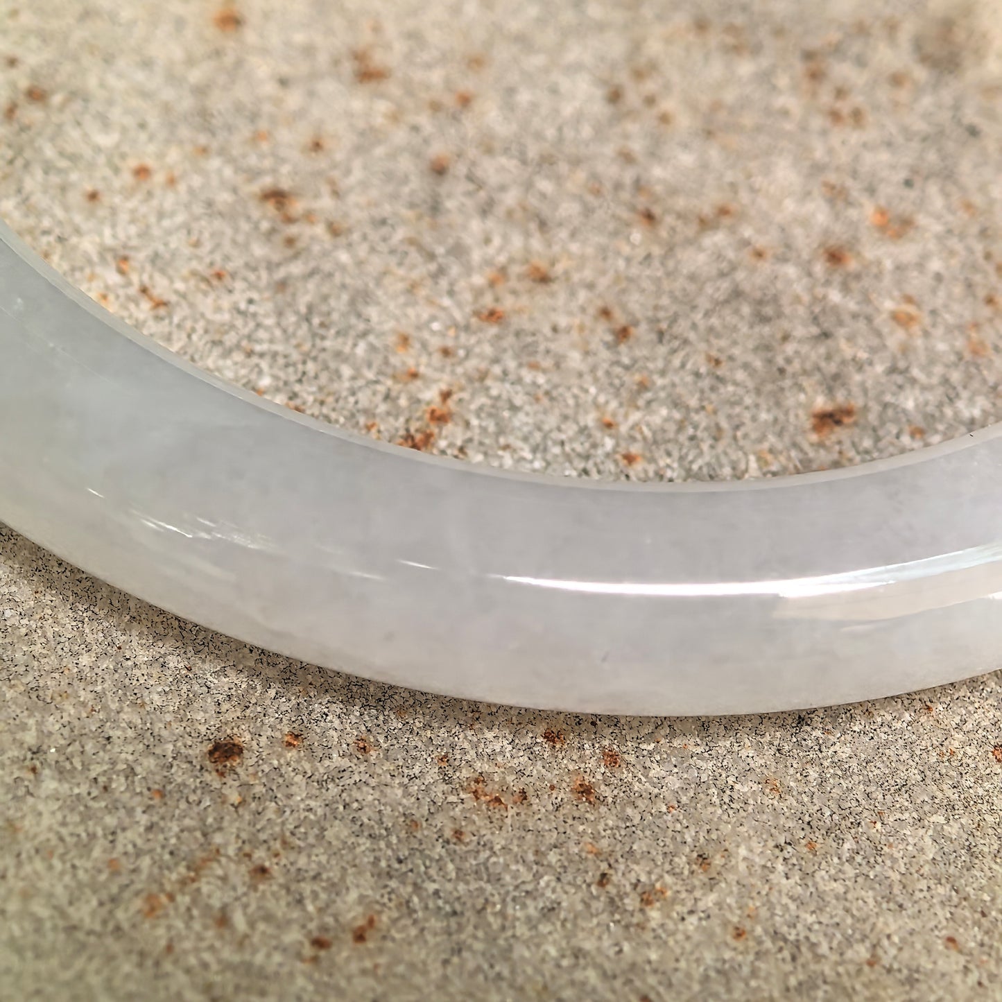 Natural Grade-A Icy Glutinous Light Green-White Round Jadeite Bangle · Burmese Jade 52mm
