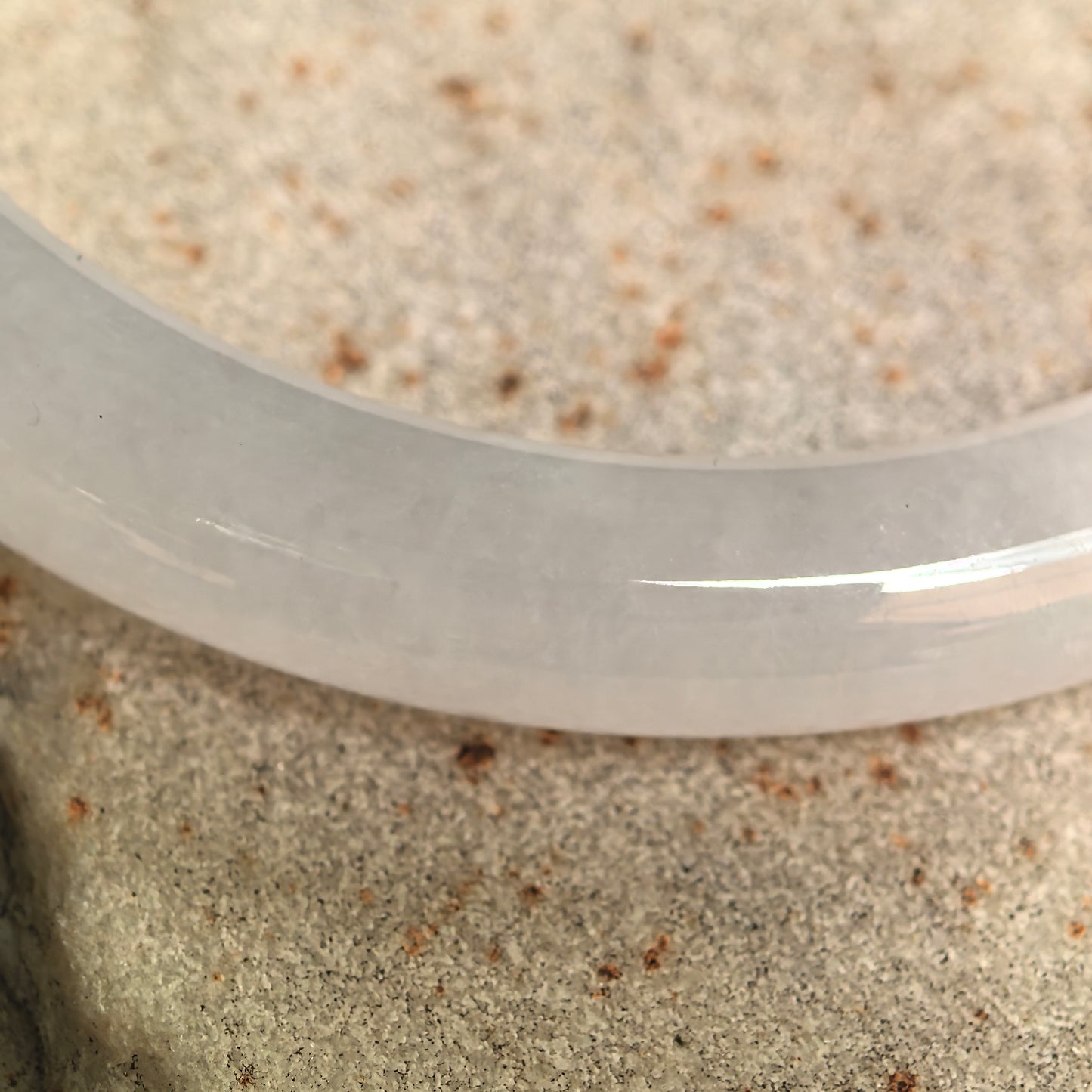 Natural Grade-A Icy Glutinous Light Green-White Round Jadeite Bangle · Burmese Jade 52mm