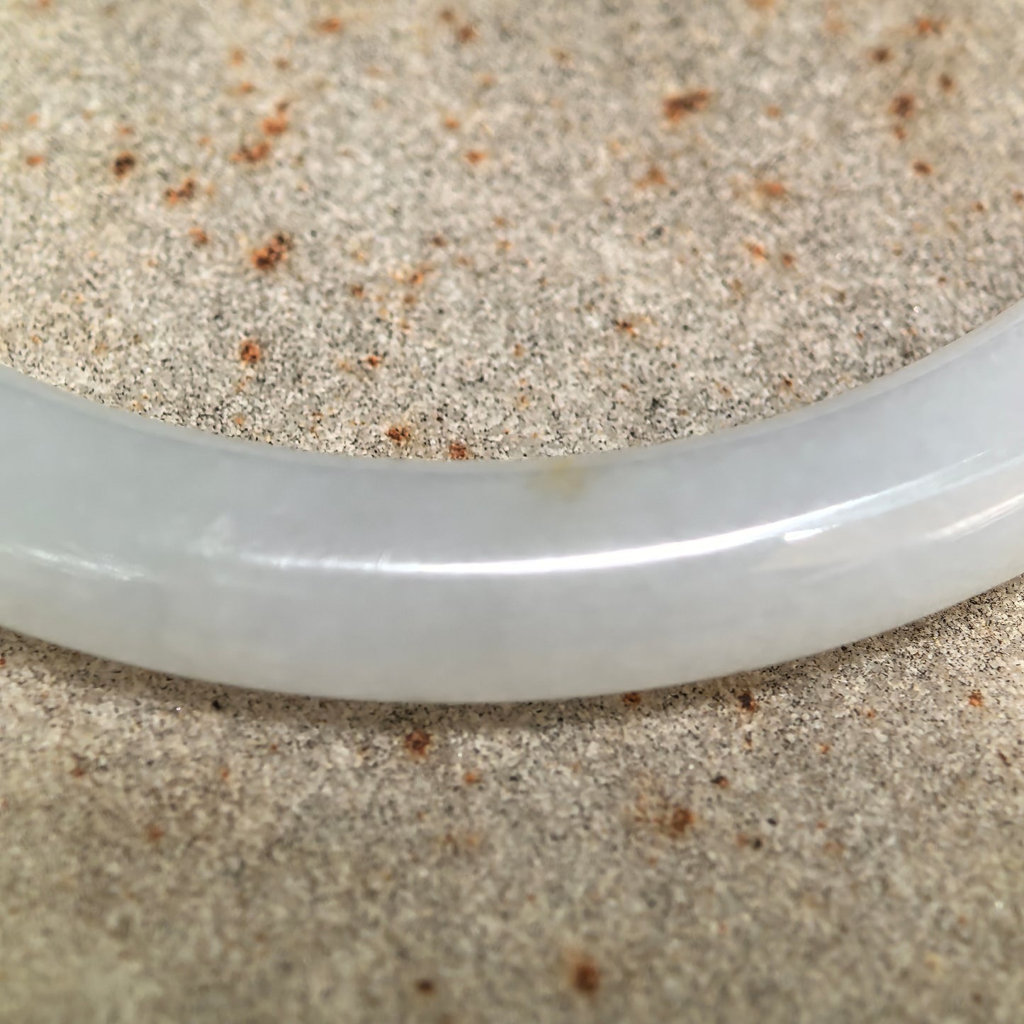 Natural Grade-A Glutinous White Slim Round Jadeite Bangle · Burmese Jade 53mm