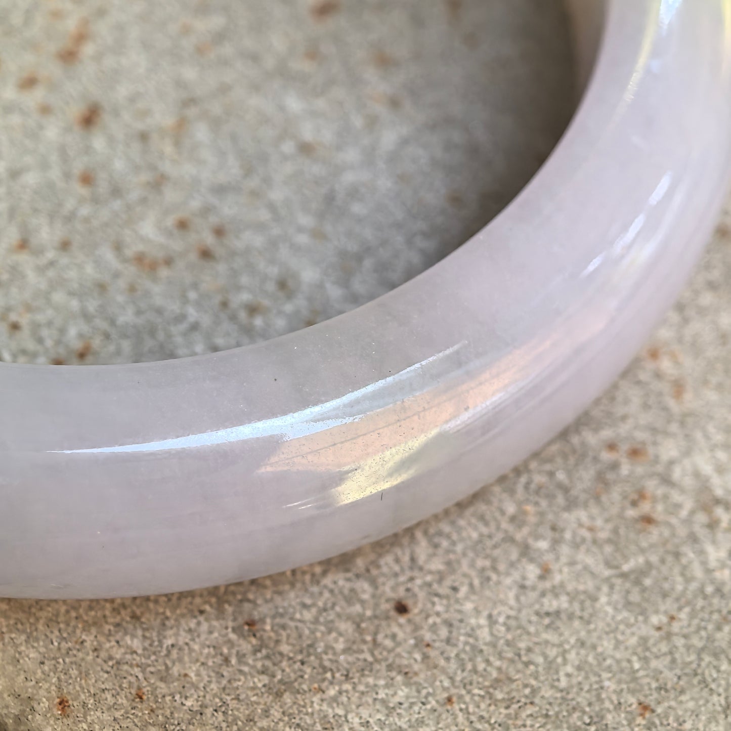 Natural Grade-A Glutinous Lavender D-Shaped Jadeite Bangle · Burmese Jade 55mm