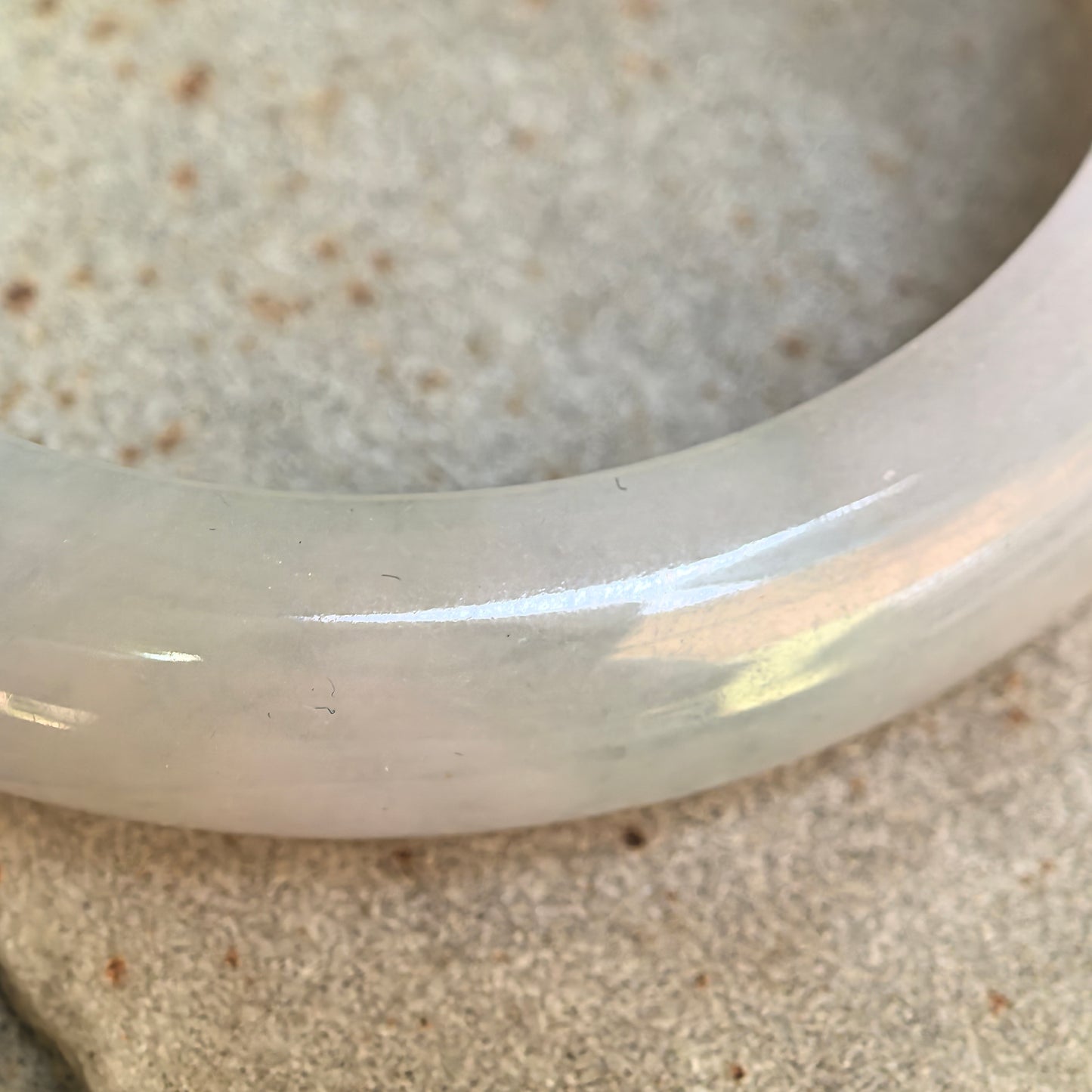 Natural Grade-A Glutinous Lavender D-Shaped Jadeite Bangle · Burmese Jade 55mm
