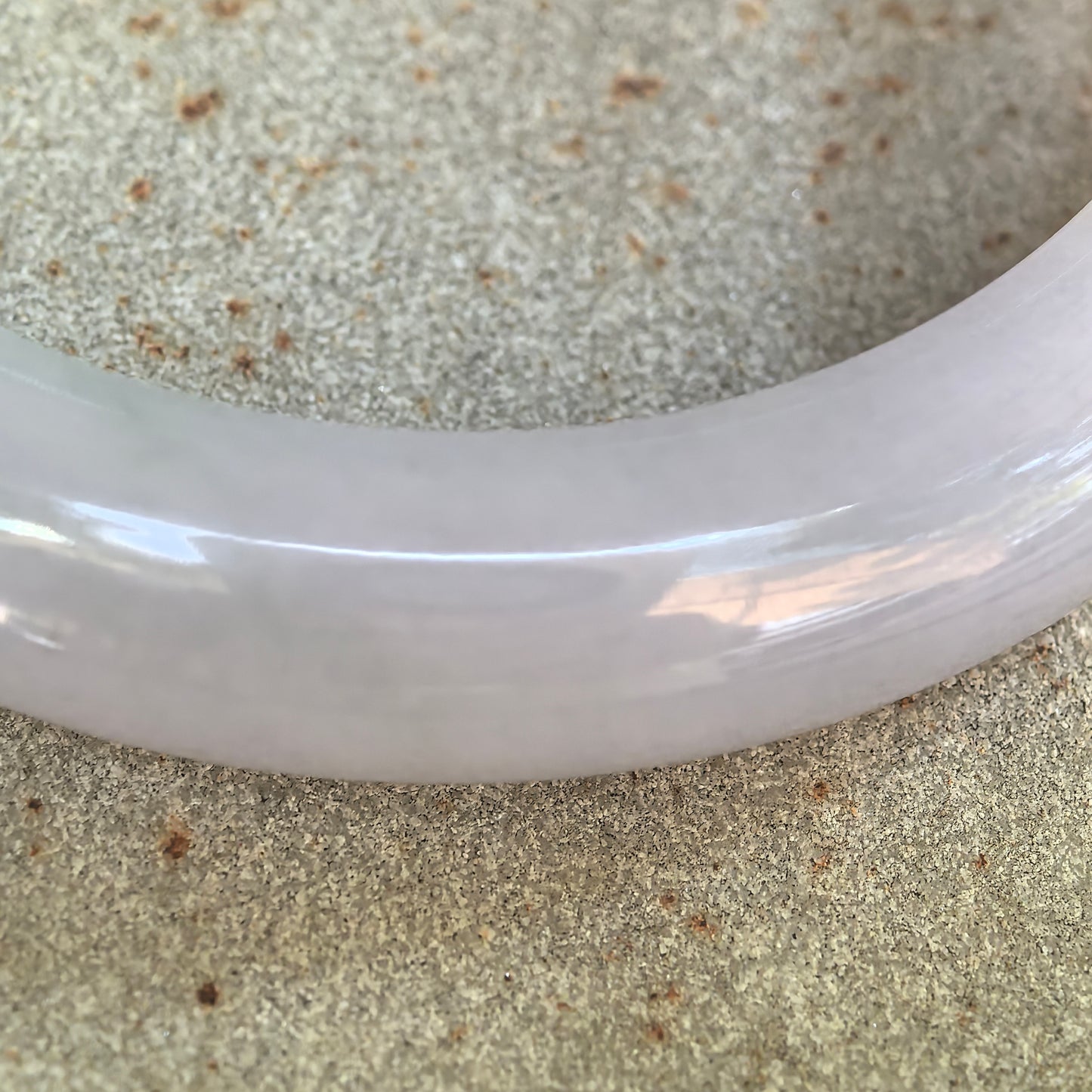 Natural Grade-A Glutinous Lavender D-Shaped Jadeite Bangle · Burmese Jade 55mm