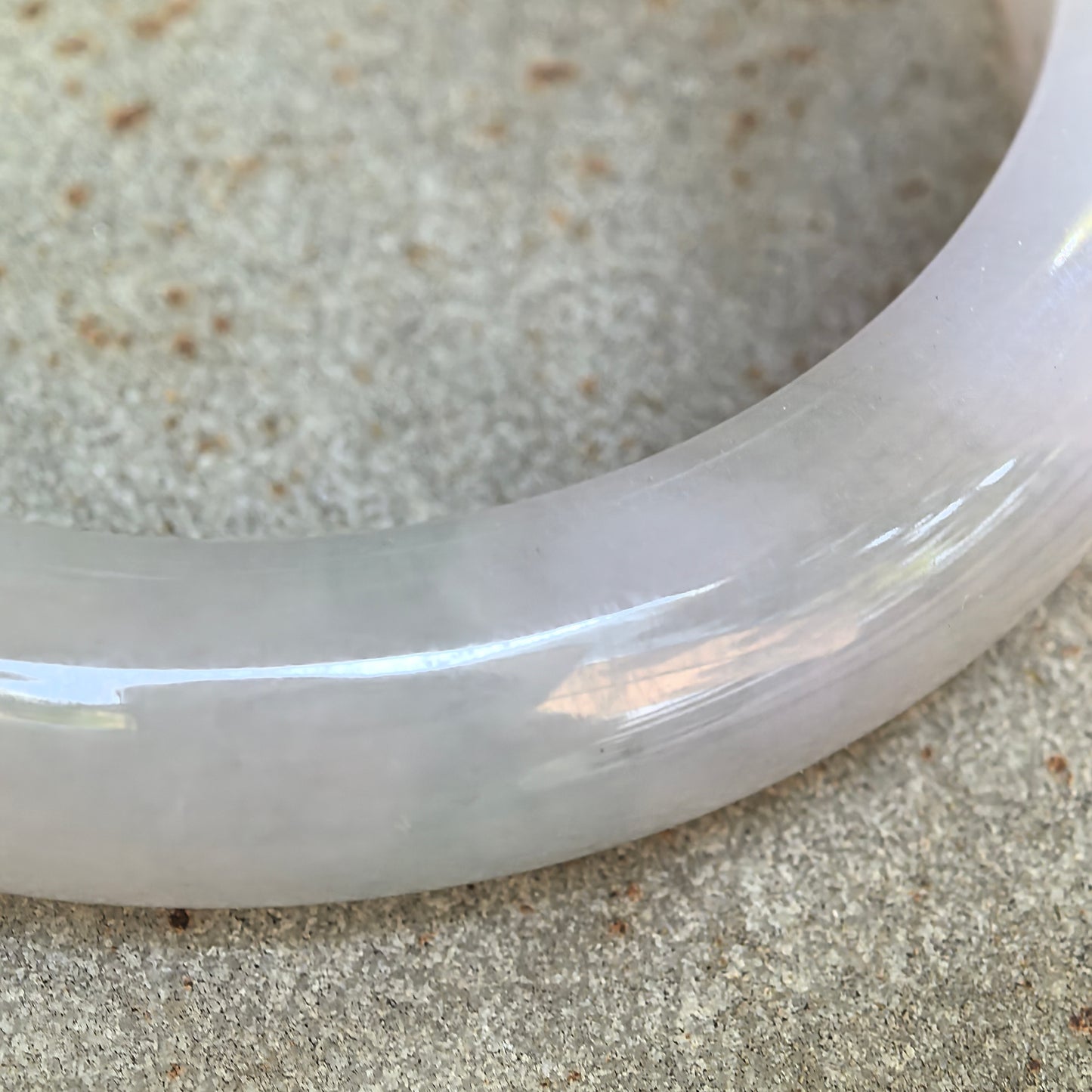 Natural Grade-A Glutinous Lavender D-Shaped Jadeite Bangle · Burmese Jade 55mm