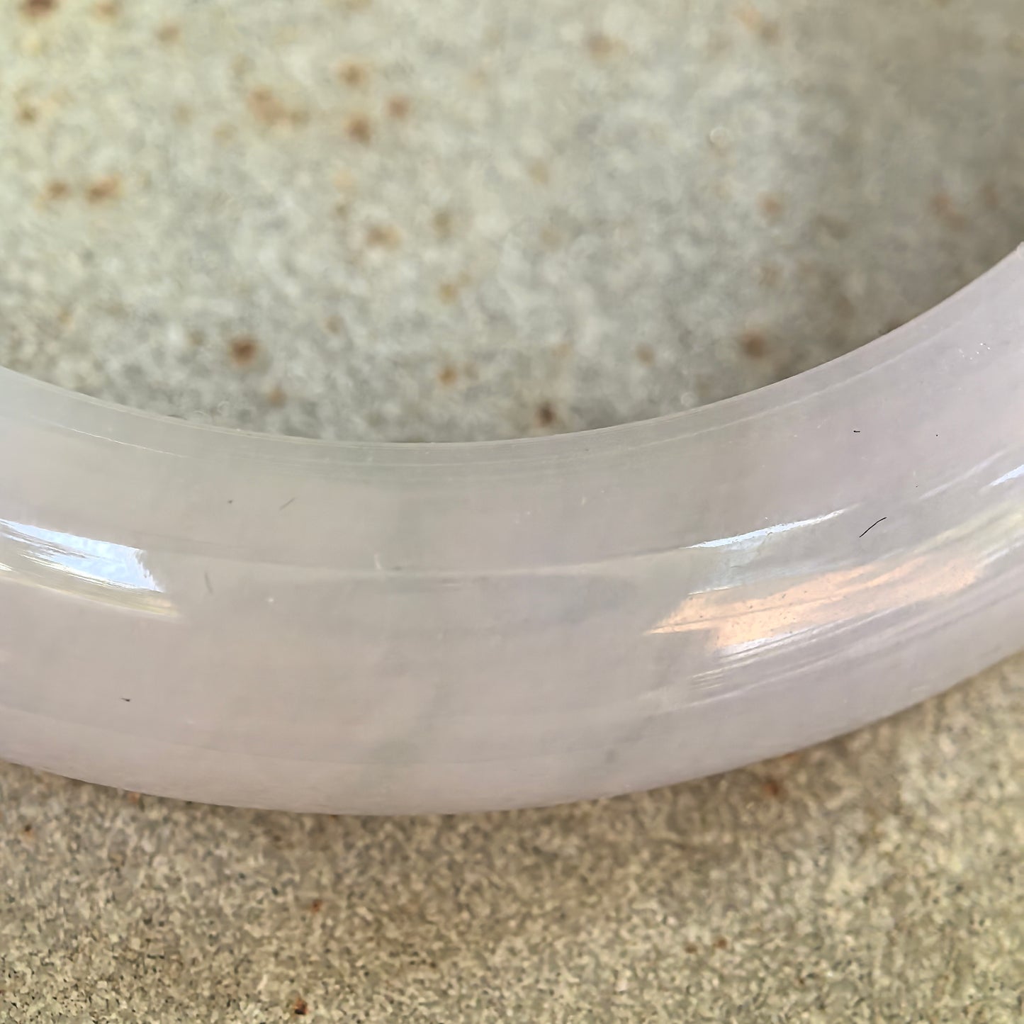 Natural Grade-A Glutinous Lavender D-Shaped Jadeite Bangle · Burmese Jade 55mm