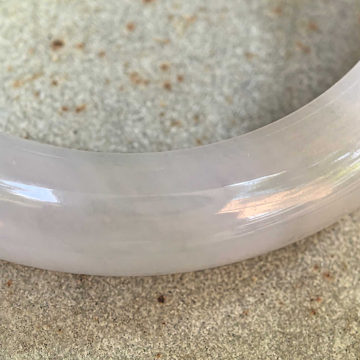 Natural Grade-A Glutinous Lavender D-Shaped Jadeite Bangle · Burmese Jade 55mm