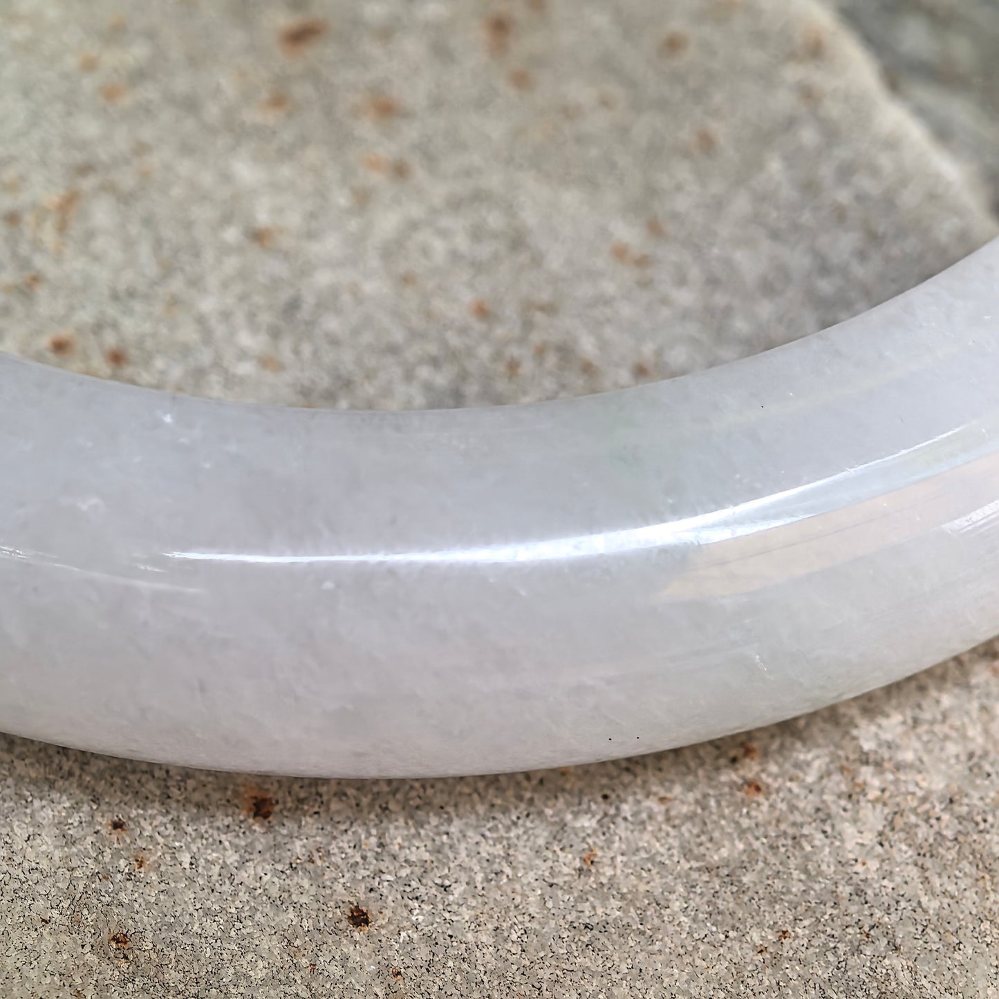 Natural Grade-A Glutinous Ink Green Floating Flower D-Shape Jadeite Bangle · Burmese Jade 62mm