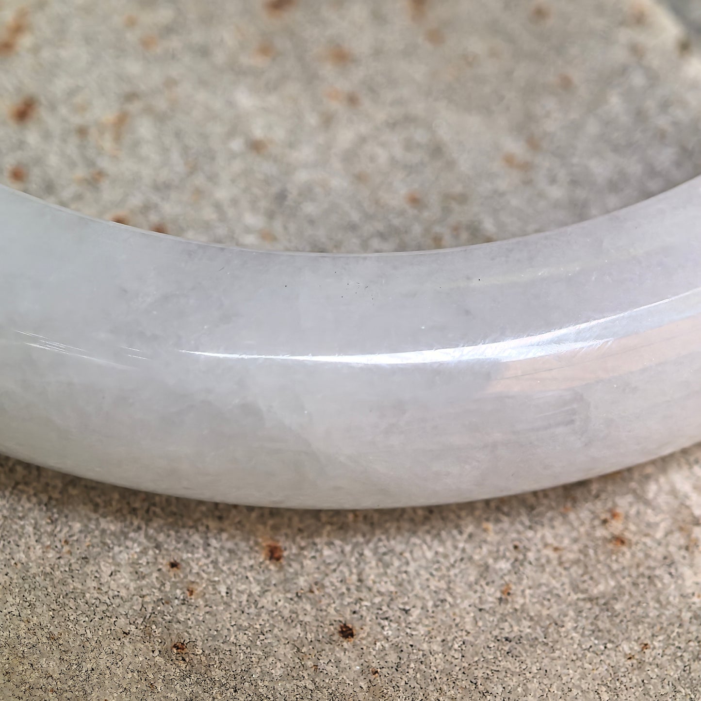Natural Grade-A Glutinous Ink Green Floating Flower D-Shape Jadeite Bangle · Burmese Jade 62mm