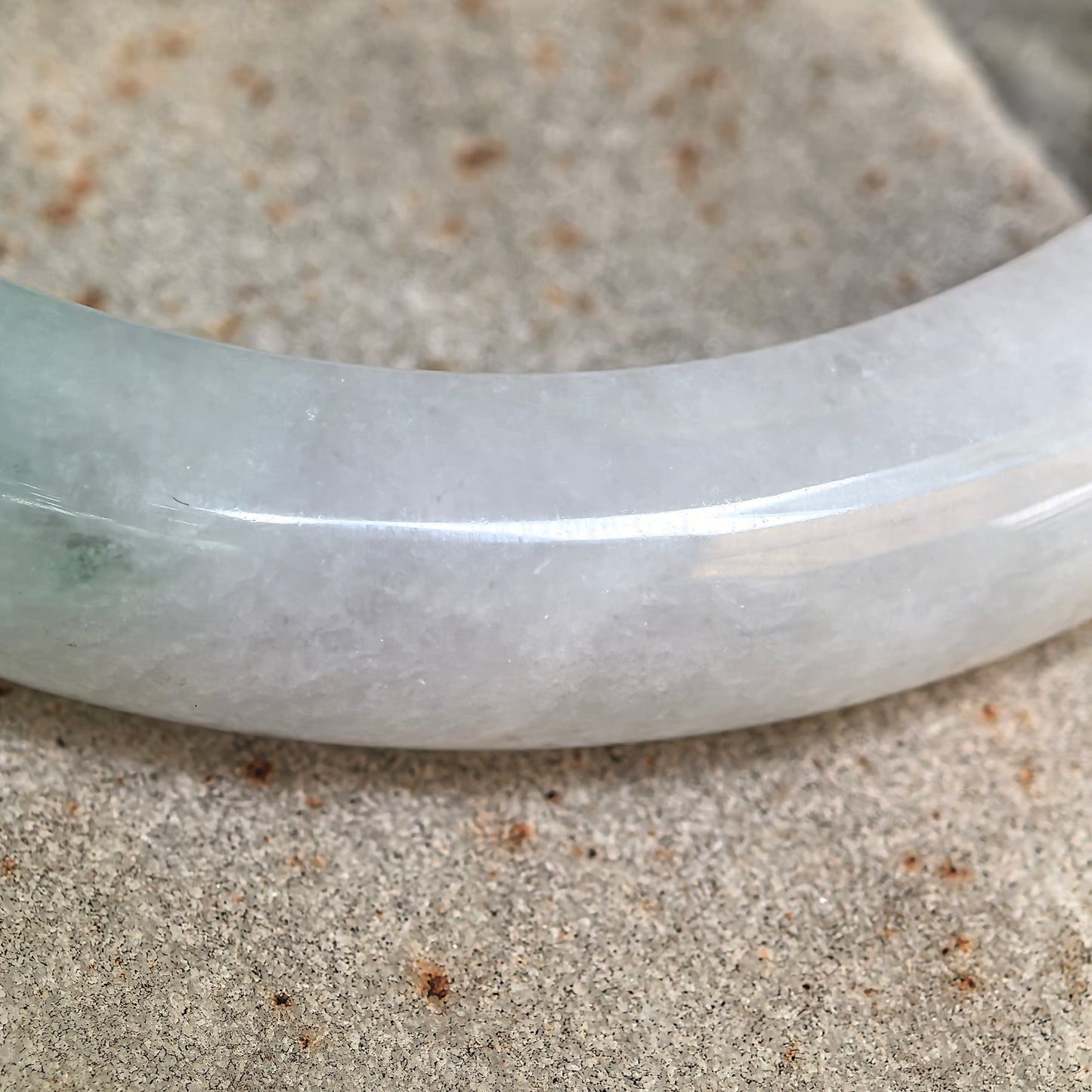 Natural Grade-A Glutinous Ink Green Floating Flower D-Shape Jadeite Bangle · Burmese Jade 62mm