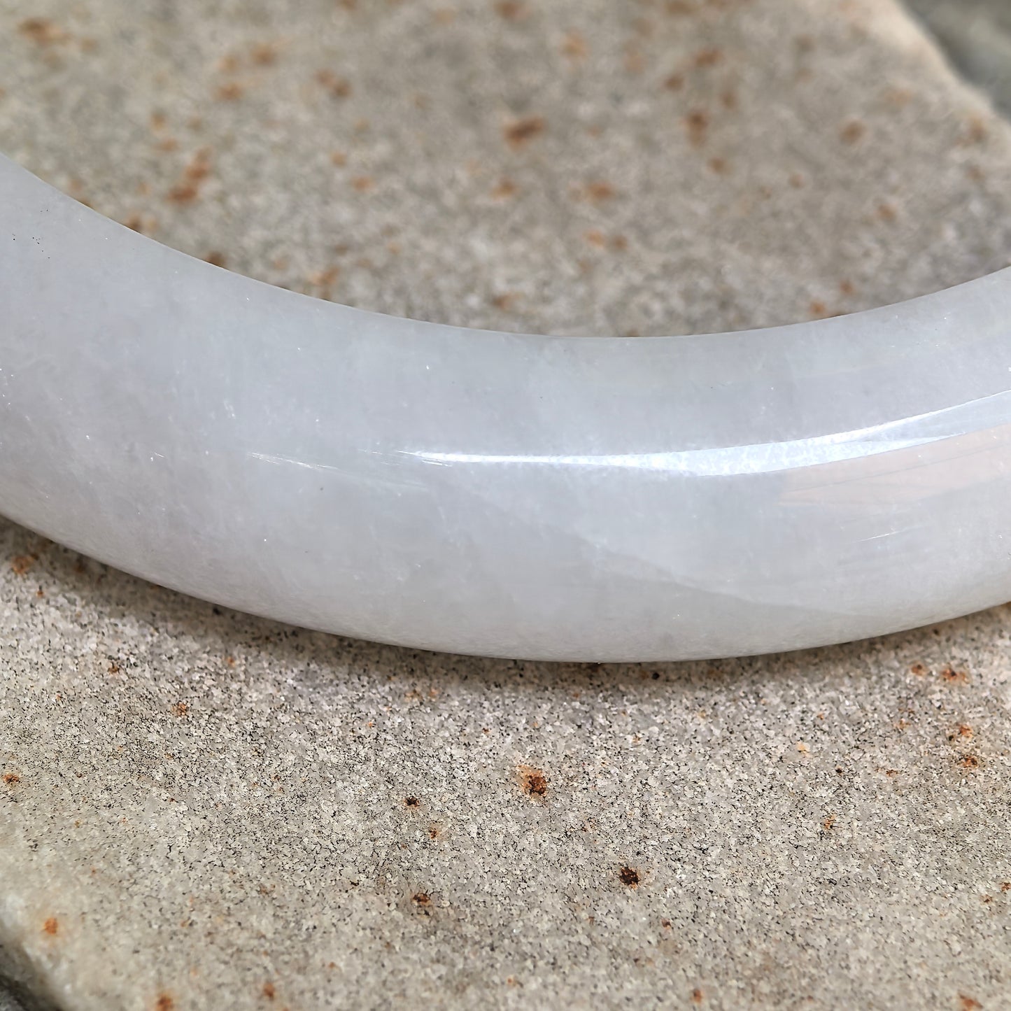 Natural Grade-A Glutinous Ink Green Floating Flower D-Shape Jadeite Bangle · Burmese Jade 62mm