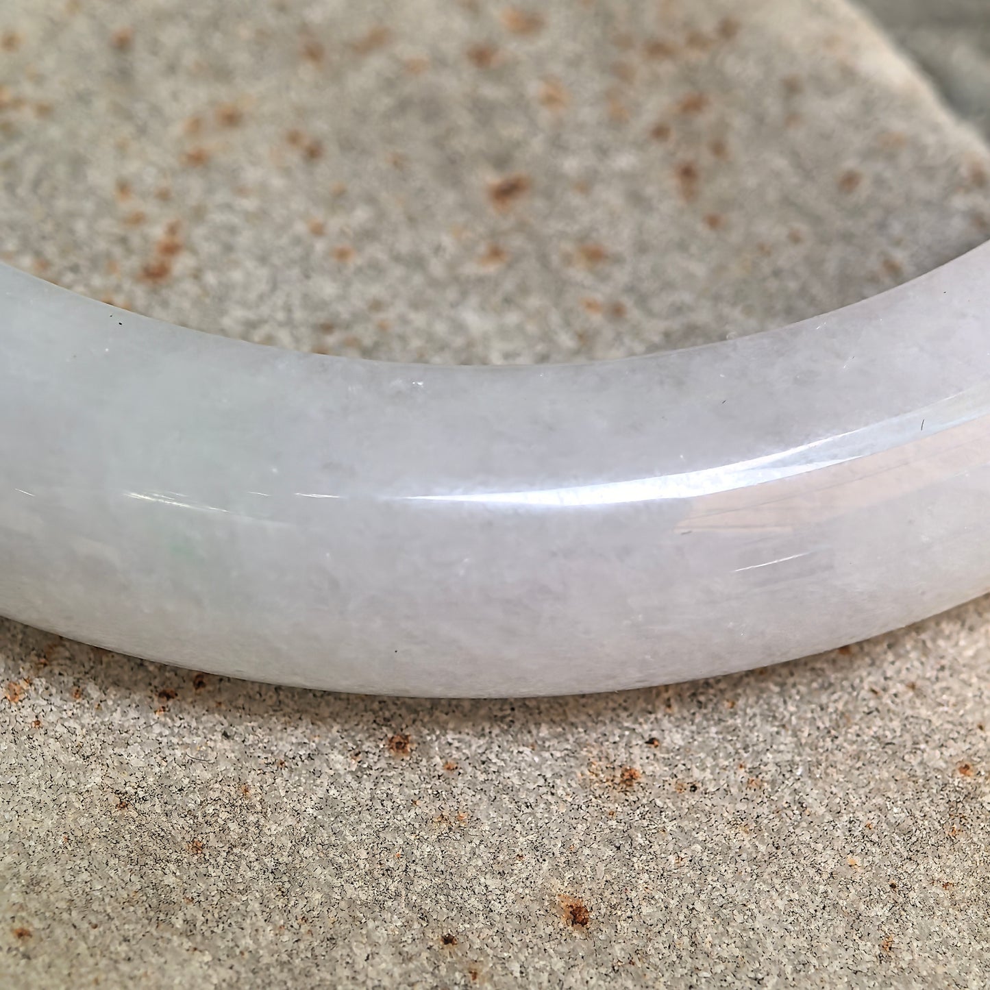 Natural Grade-A Glutinous Ink Green Floating Flower D-Shape Jadeite Bangle · Burmese Jade 62mm