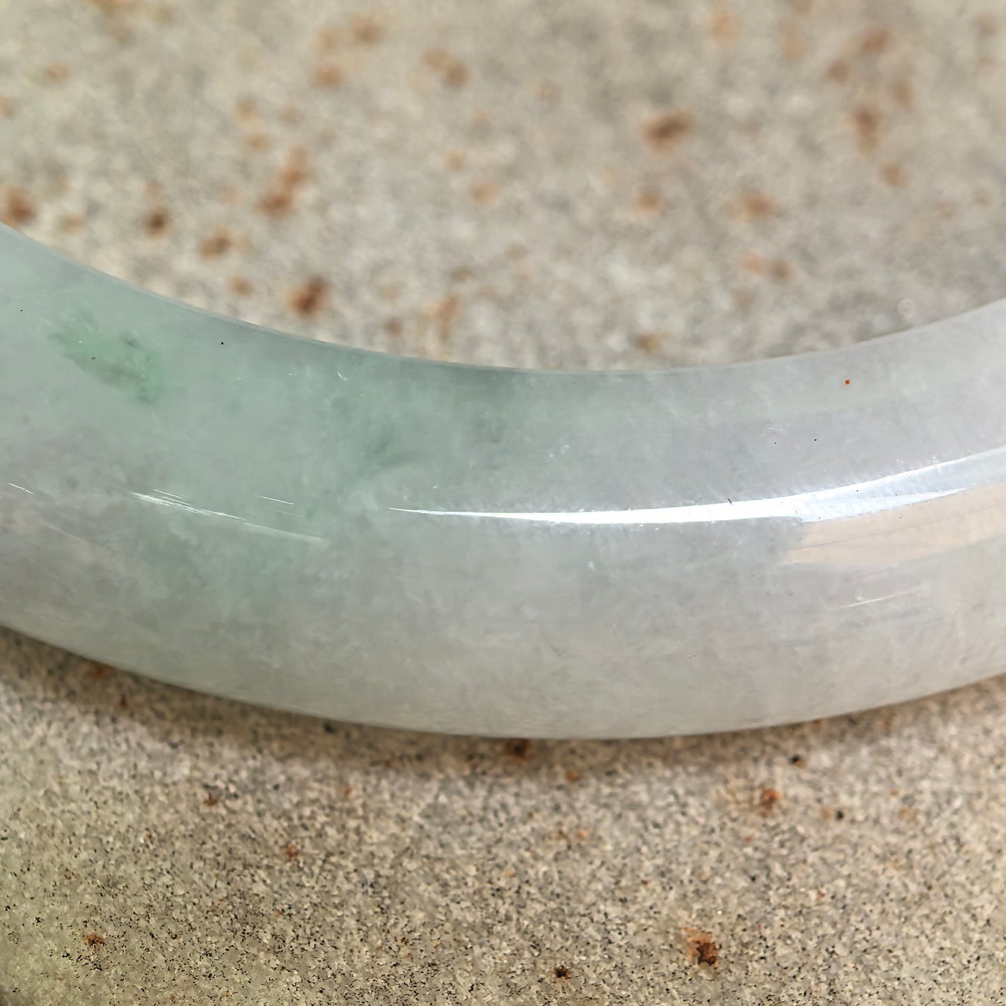 Natural Grade-A Glutinous Ink Green Floating Flower D-Shape Jadeite Bangle · Burmese Jade 62mm