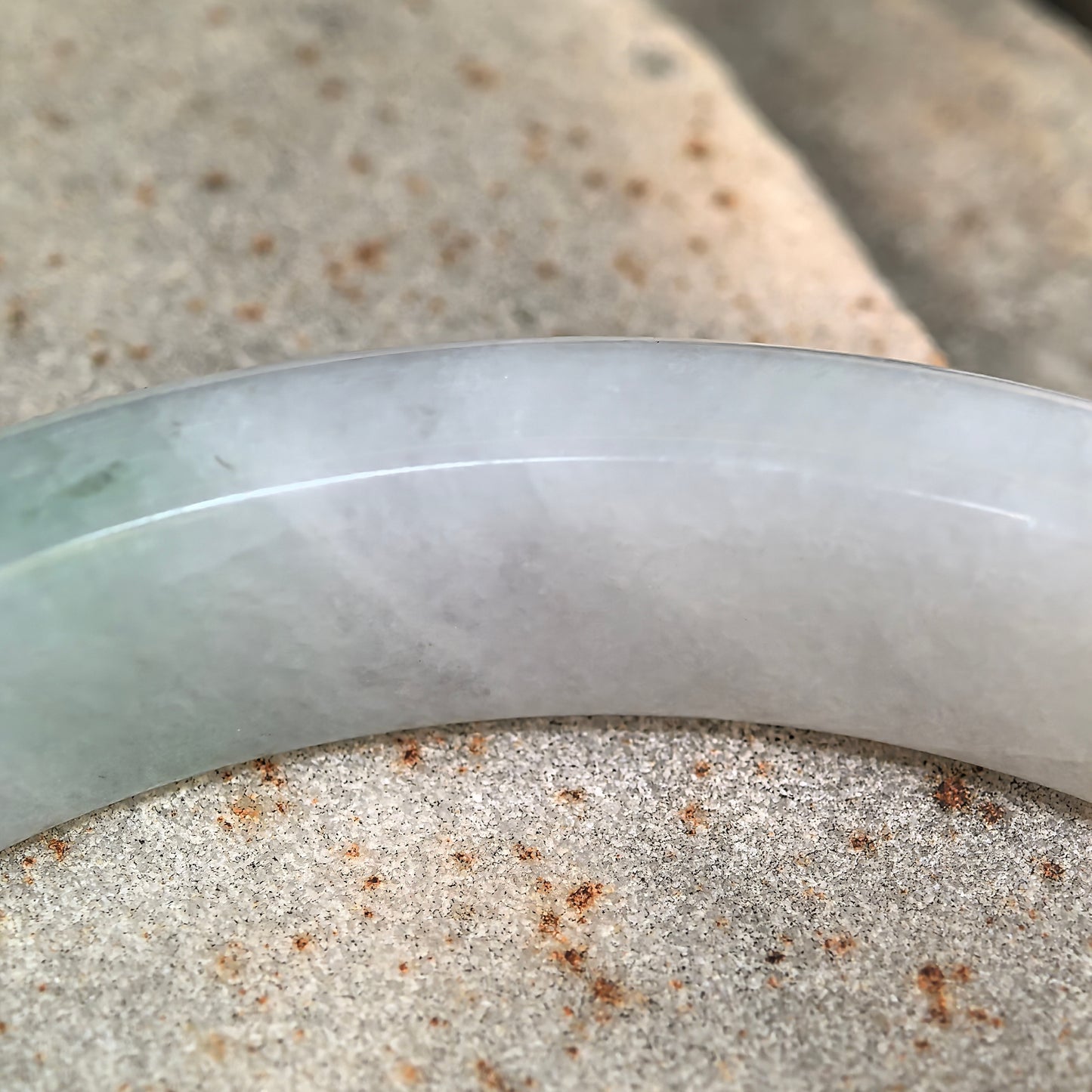 Natural Grade-A Glutinous Ink Green Floating Flower D-Shape Jadeite Bangle · Burmese Jade 62mm