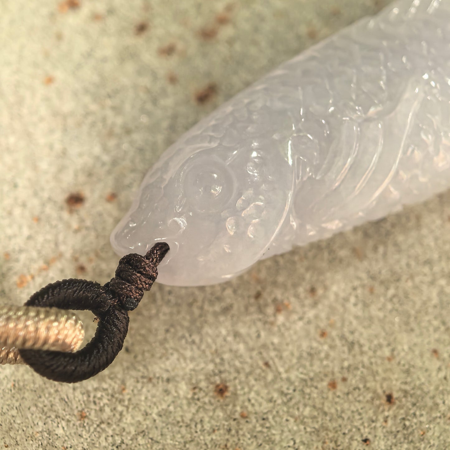 Natural Grade-A Glutinous-Icy Light Lavender Fish Jadeite Pendant · Burmese Jade