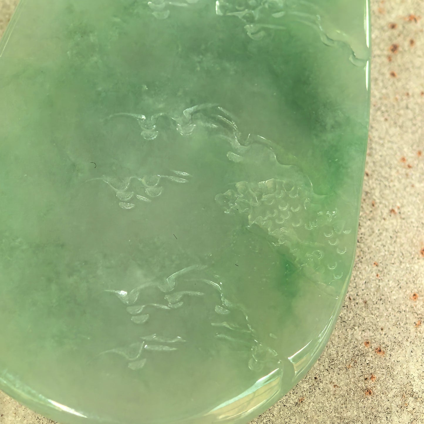 Natural Grade-A Glutinous Green Landscape Jadeite Pendant · Burmese Jade