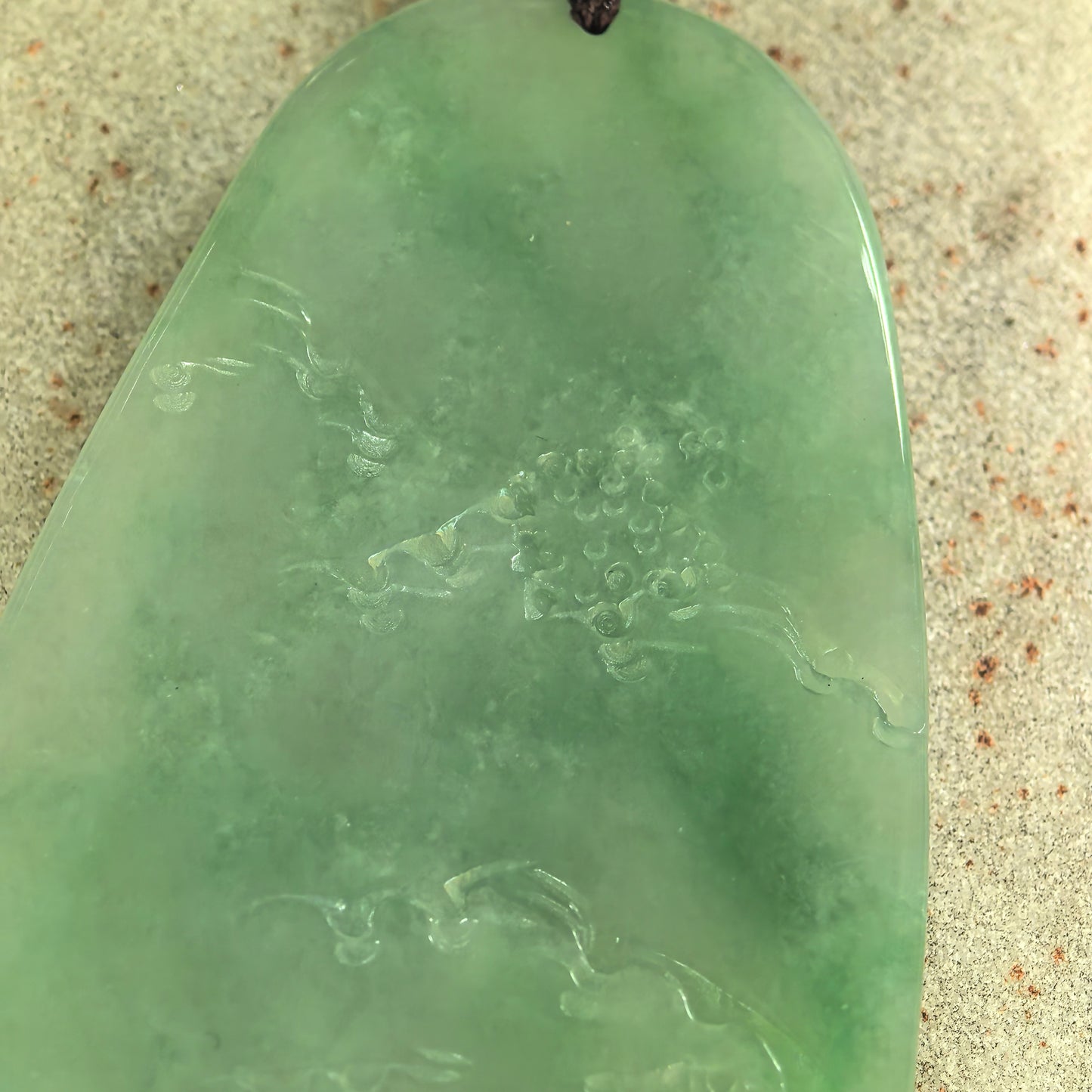 Natural Grade-A Glutinous Green Landscape Jadeite Pendant · Burmese Jade