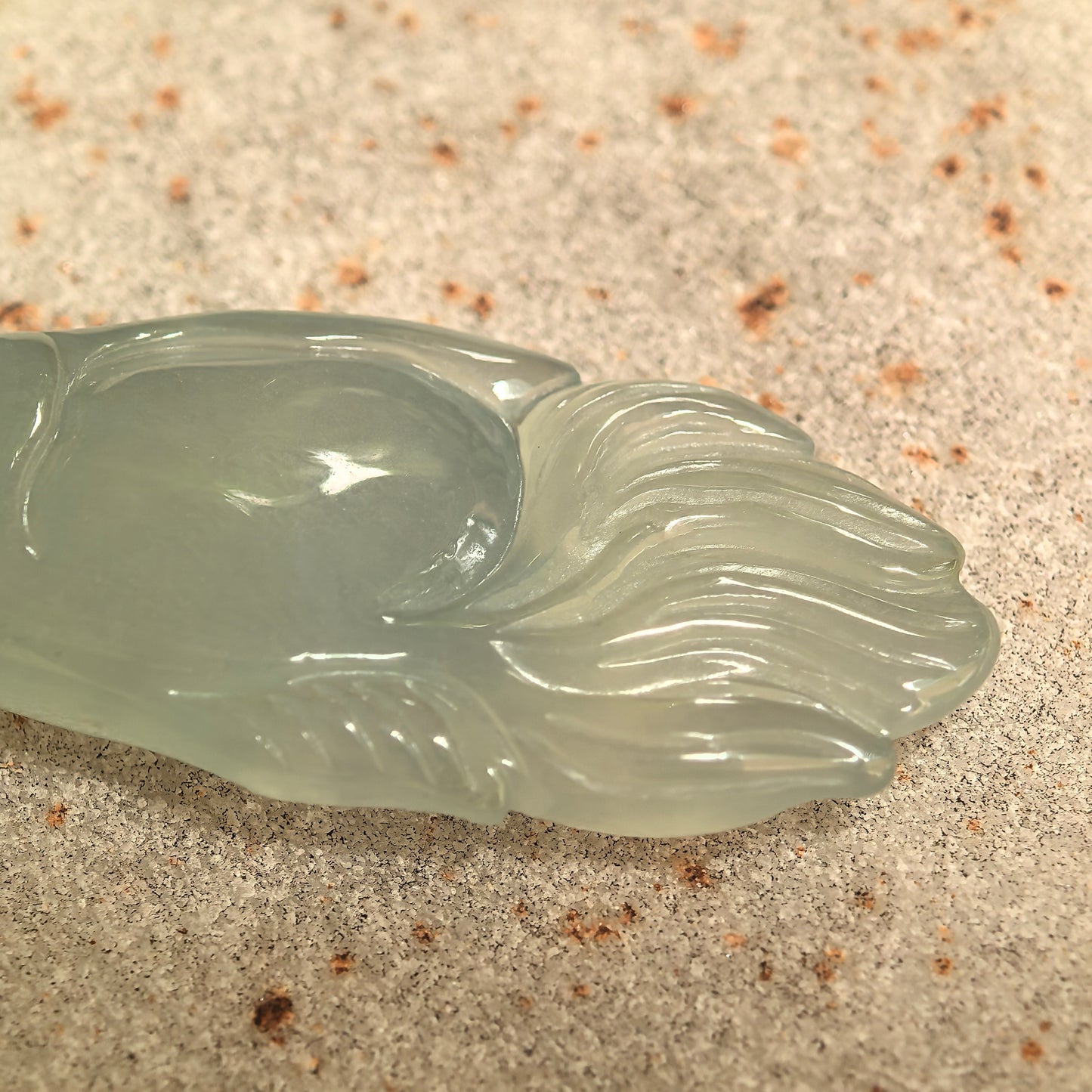 Natural Grade-A Icy Light Green Fish Jadeite Pendant · Burmese Jade