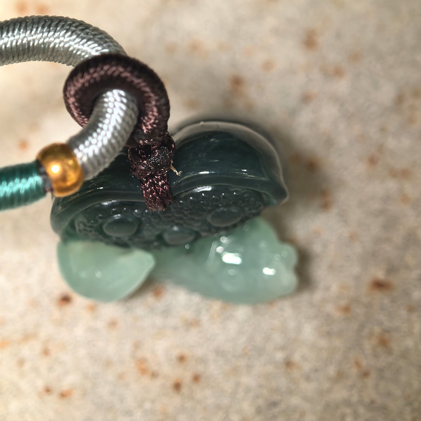 Natural Grade-A Glutinous Light and Dark Green Fish Lotus Jadeite Pendant · Burmese Jade