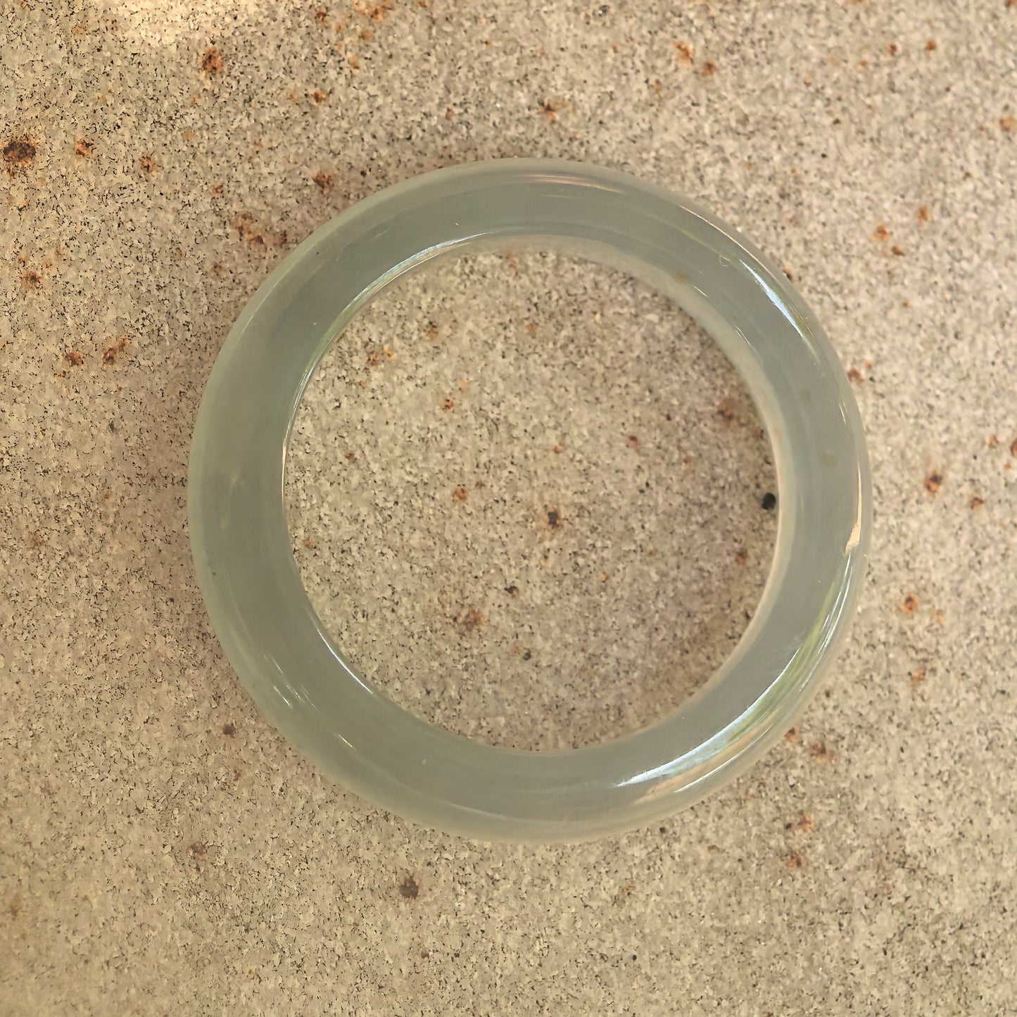 Natural Grade-A Icy Light Green Jadeite Ring Band · Burmese Jade US7.5
