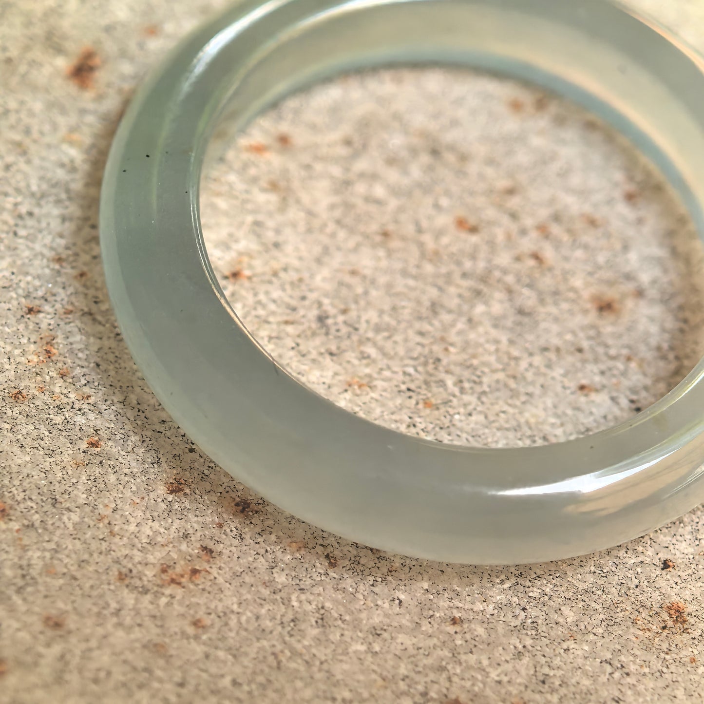 Natural Grade-A Icy Light Green Jadeite Ring Band · Burmese Jade US7.5