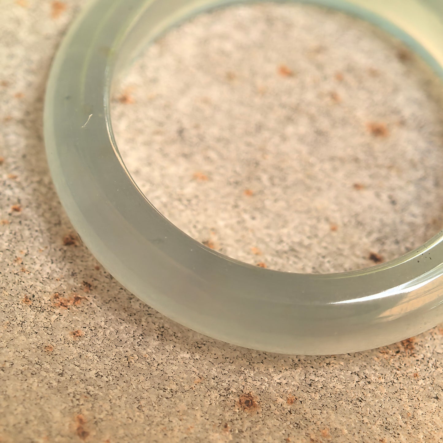 Natural Grade-A Icy Light Green Jadeite Ring Band · Burmese Jade US7.5