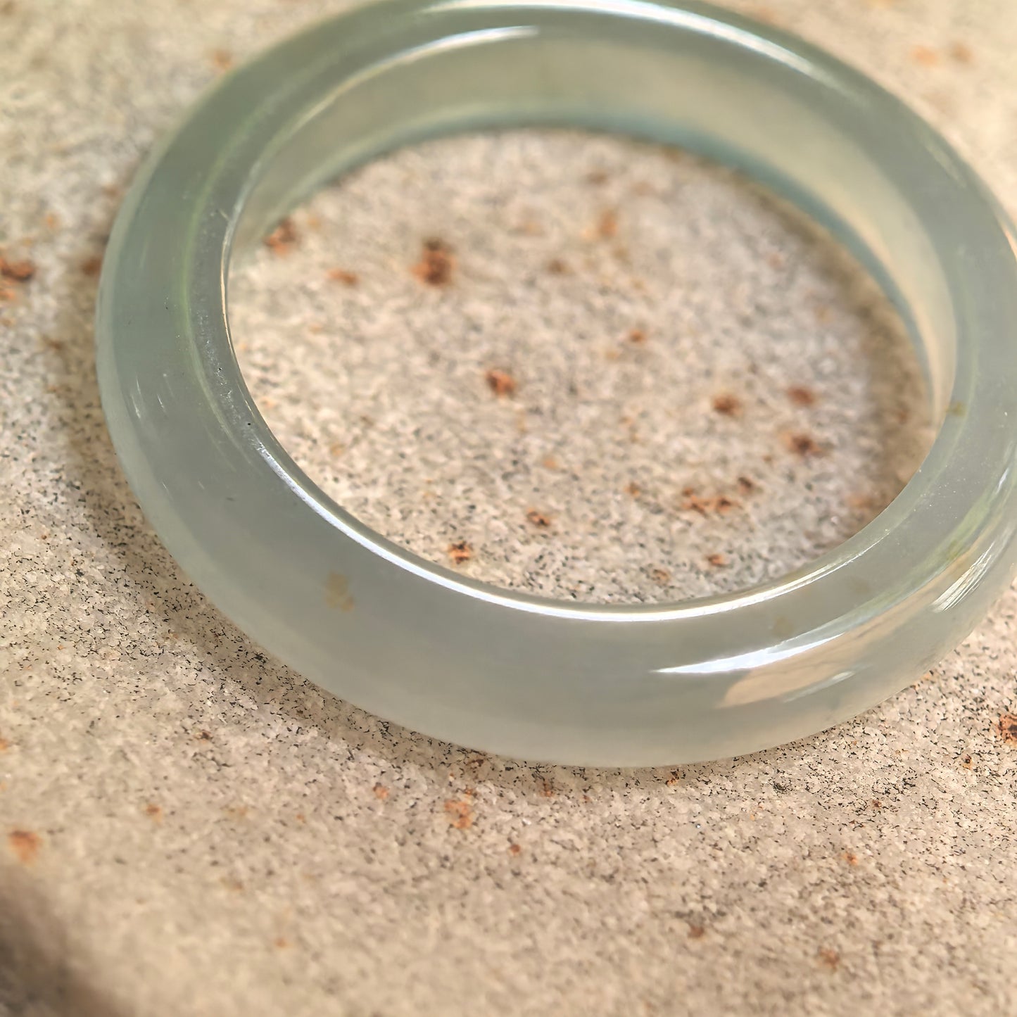Natural Grade-A Icy Light Green Jadeite Ring Band · Burmese Jade US7.5